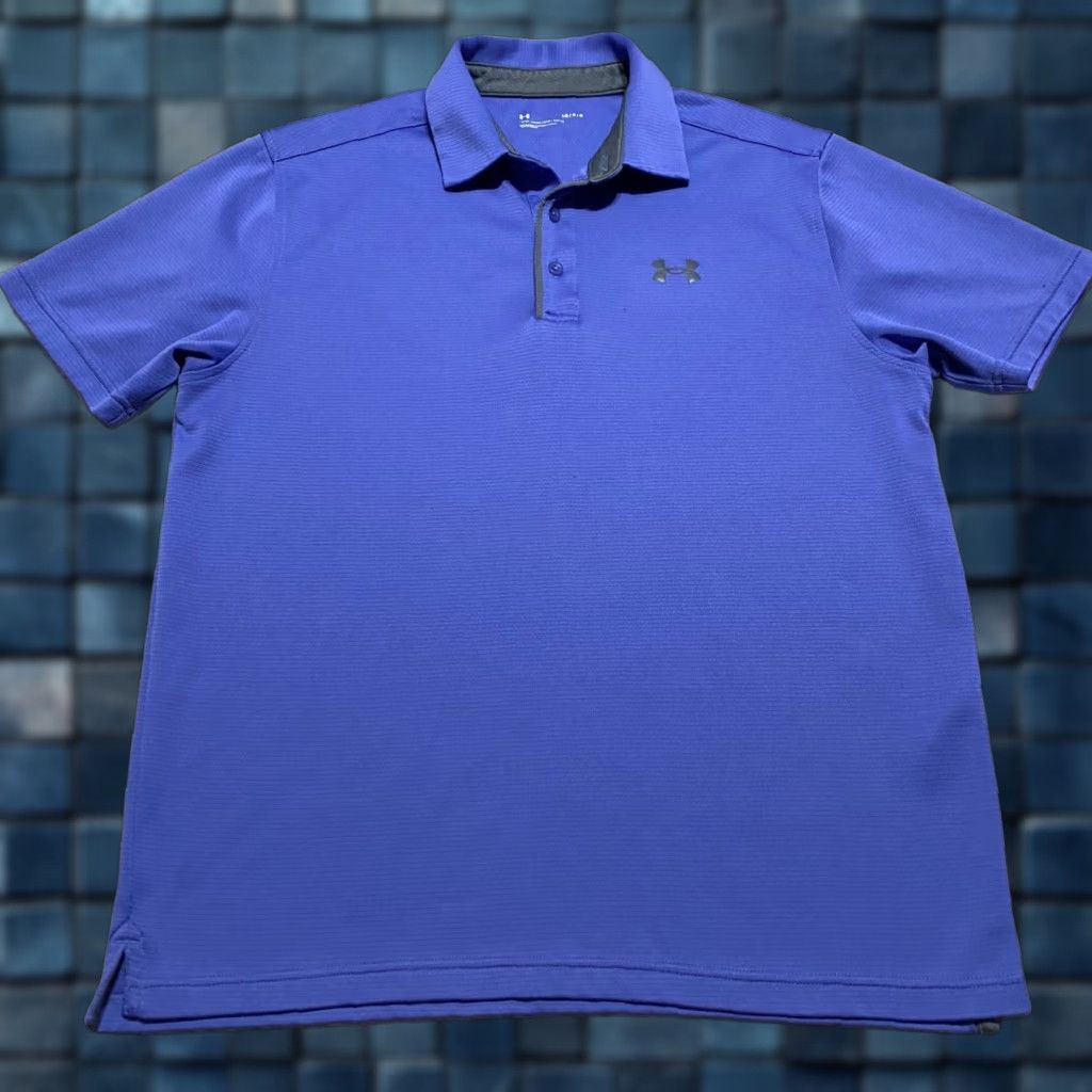 Under Armour Under Armour Polo Shirt Golf Mens Large Blue Short Sleeve Athletic Outdoor Shirt Size US L / EU 52-54 / 3 - 1 Thumbnail