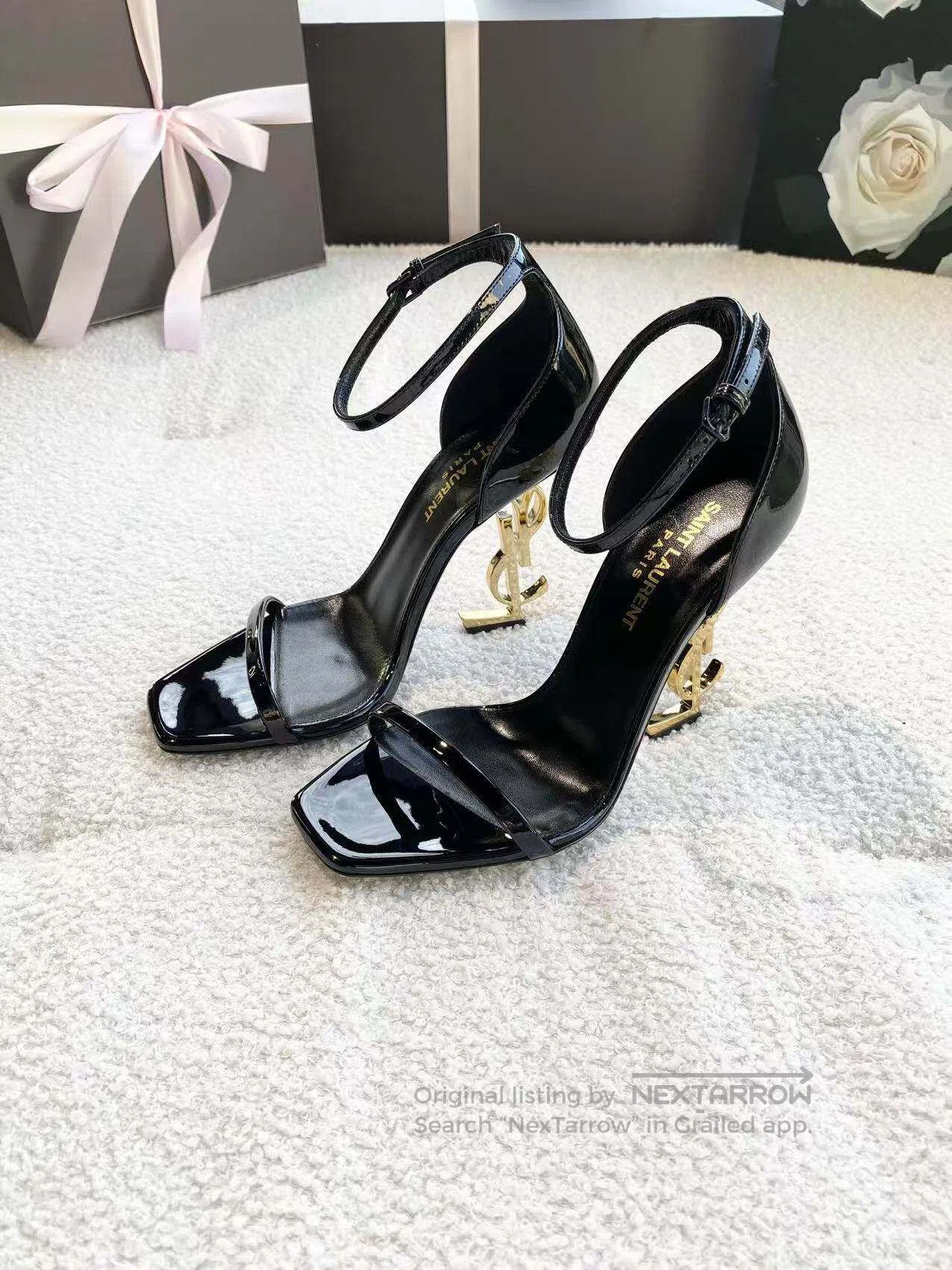 Saint Laurent Paris Saint Laurent Paris patent leather gold heels| Size US 5.5 / IT 35.5 - 3 Thumbnail
