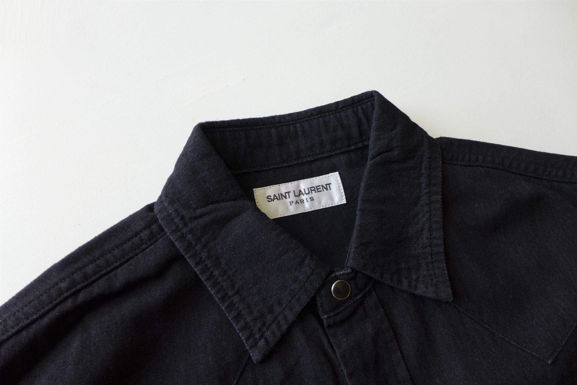 Saint Laurent Paris Saint Laurent Western Shirt - Black Denim Size US S / EU 44-46 / 1 - 10 Thumbnail