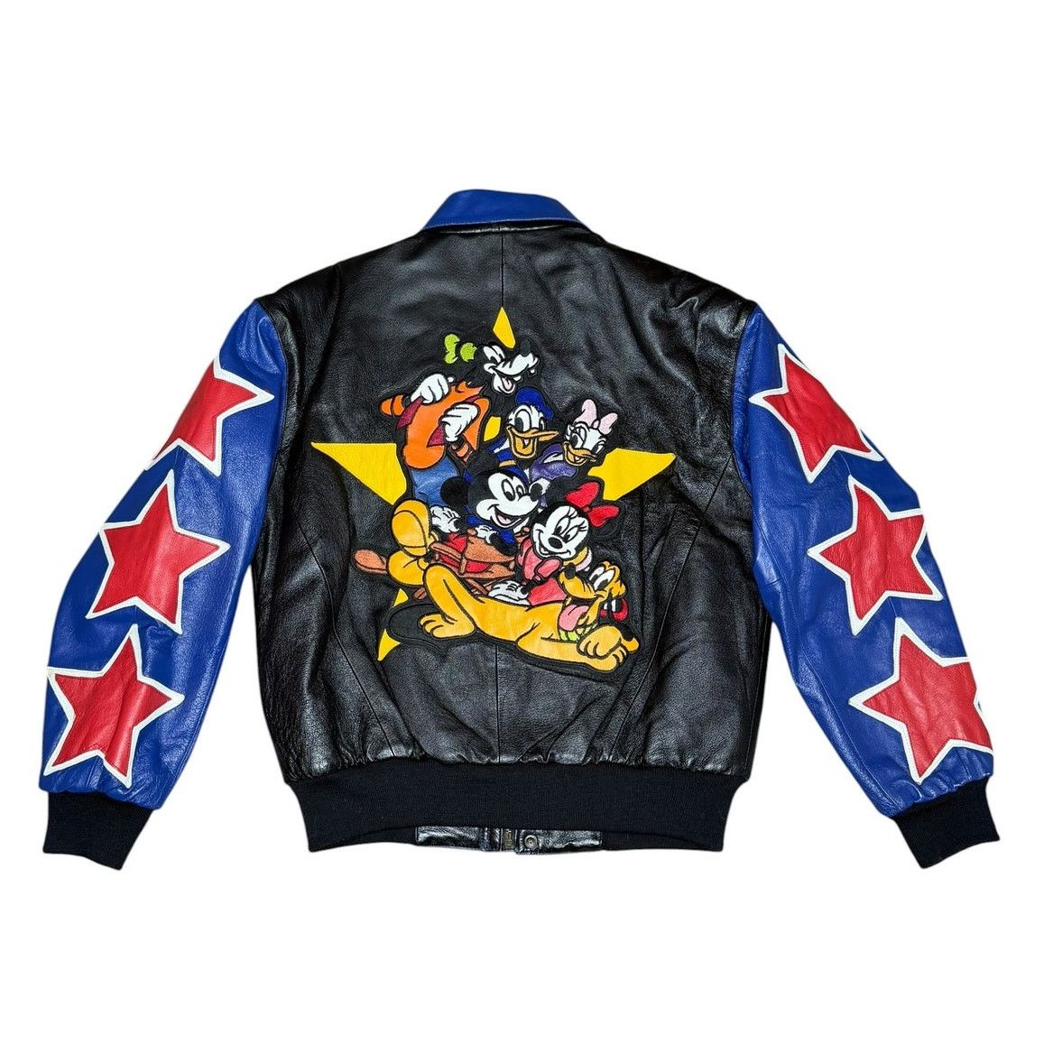 Disney × Vintage Vintage Disney Mickey Mouse & Friends Leather Bomber Jacket Size US S / EU 44-46 / 1 - 1 Thumbnail