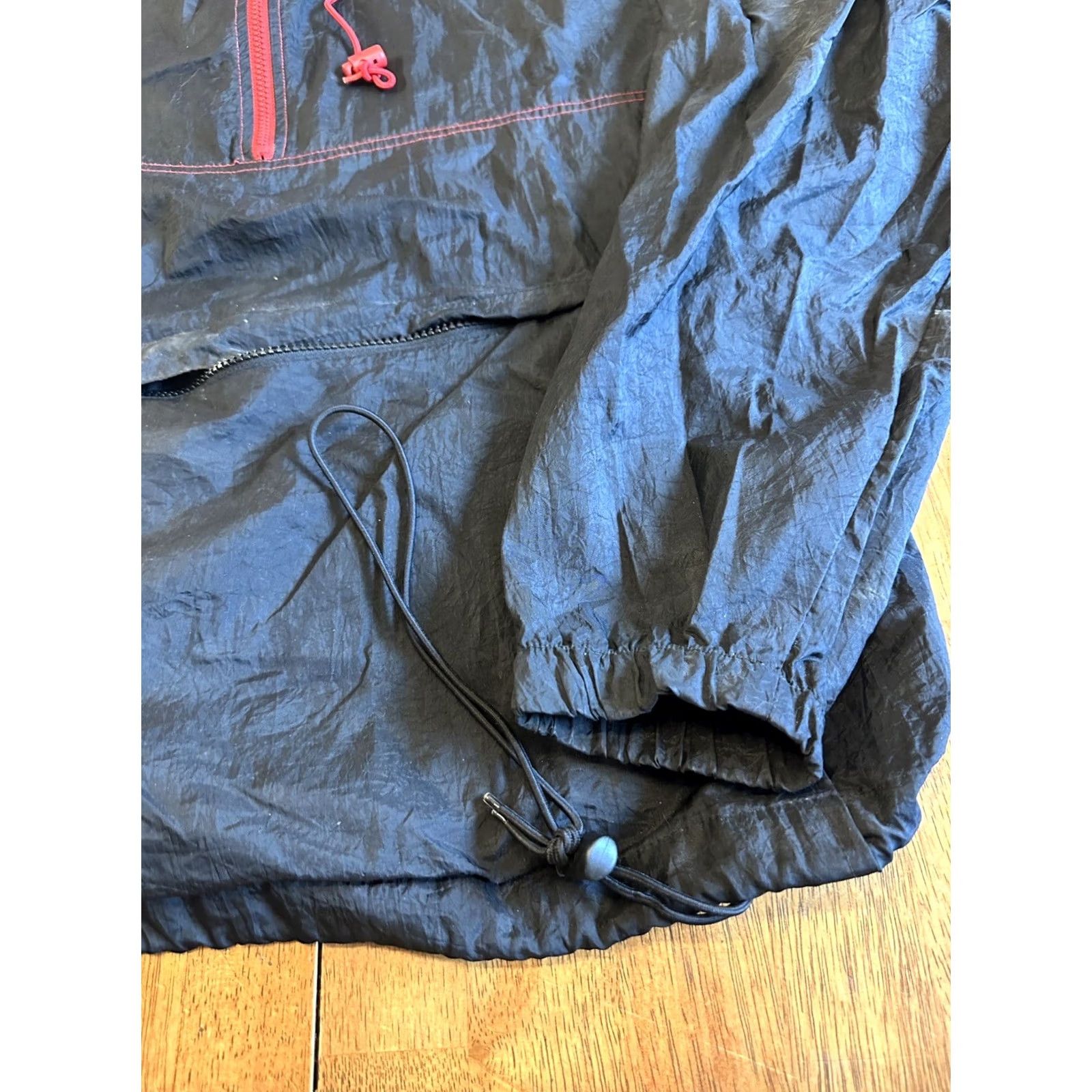 Vintage VINTAGE 90s Windbreaker Jacket 1/4 Zip Large Men Black Nylon Jacket Size US L / EU 52-54 / 3 - 5 Thumbnail