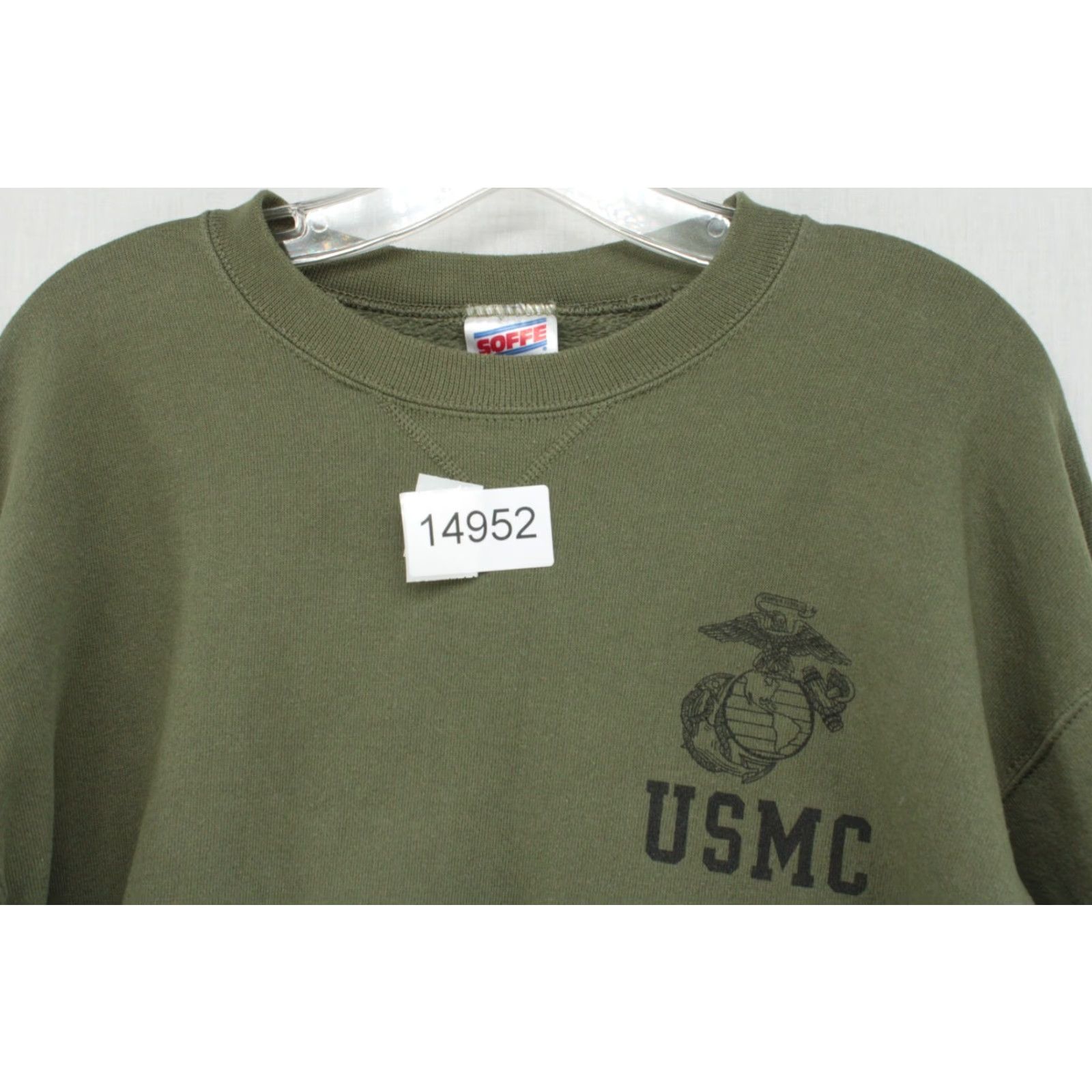 Soffe VINTAGE United States Marine Corps Crewneck Sweatshirt Mens M Green Made USA Size US M / EU 48-50 / 2 - 7 Thumbnail