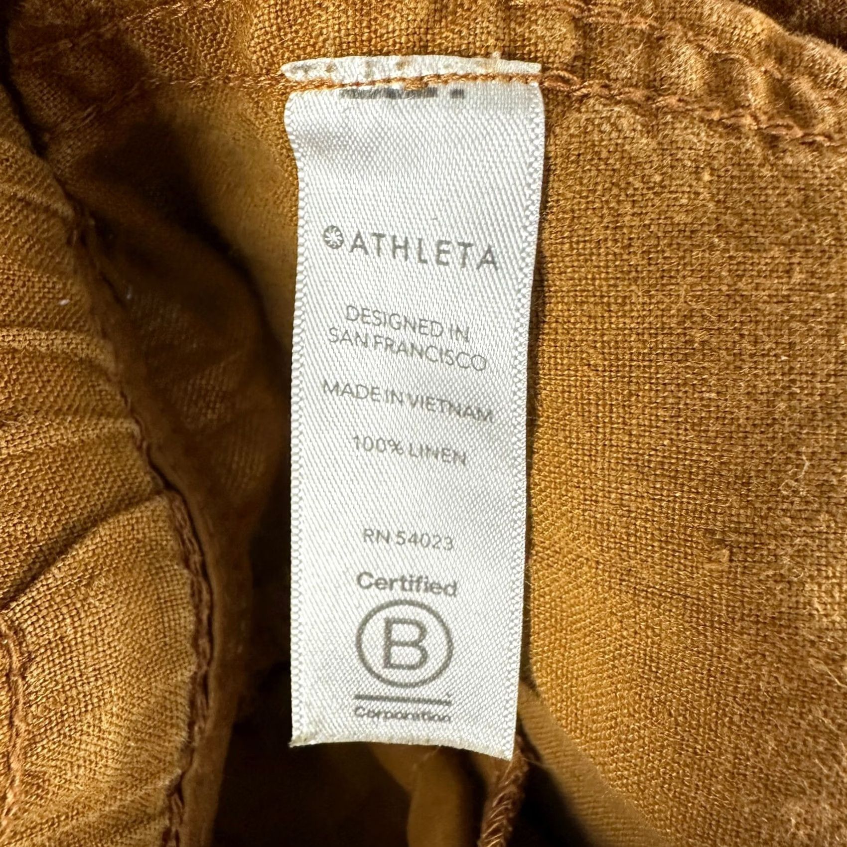 Athleta Athleta Pants Women 2 Brown Cabo Linen Jogger Gold Tie Waist Zip Pockets Size 26" / US 2 / IT 38 - 5 Thumbnail