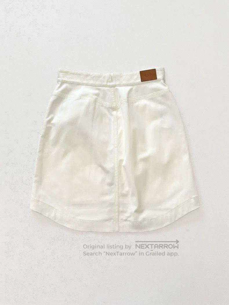 Hermes Hermes White Diamond Pattern Zipper Skirt Size 24" / US 00 / IT 34 - 2 Thumbnail
