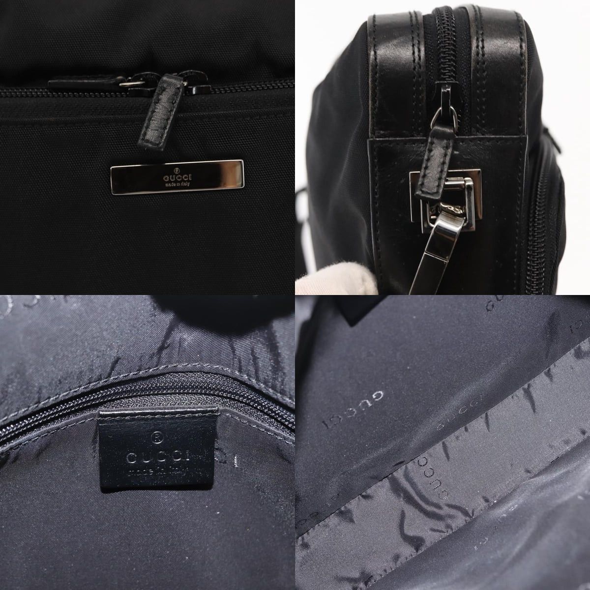 Gucci GUCCI Shoulder Bag Nylon Leather Black Size ONE SIZE - 11 Thumbnail