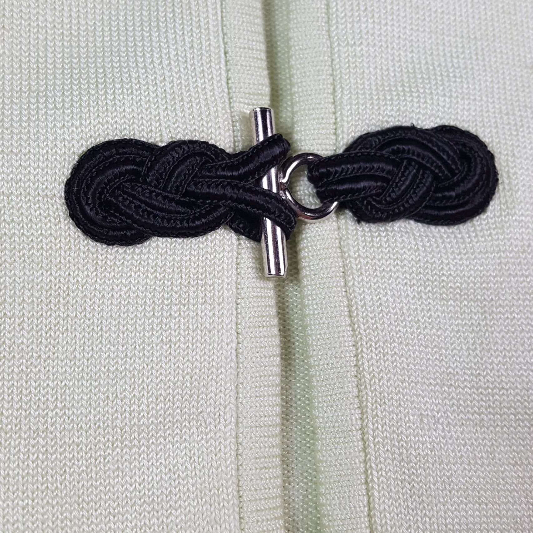 Vintage VINTAGE Jamie Sadock Light Green Knit Silk Frog Button Chinese Cardigan Women's M Knit Sweater? Size M / US 6-8 / IT 42-44 - 3 Thumbnail