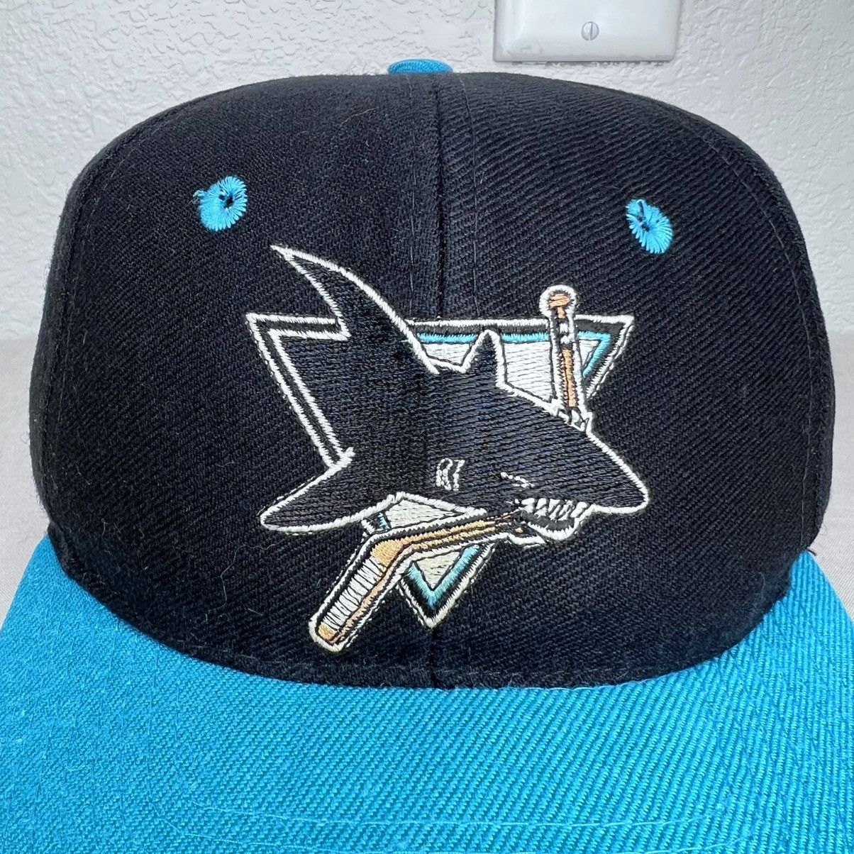 NHL Vintage 1990s San Jose Sharks Two Tone Embroidered Snapback Size ONE SIZE - 2 Thumbnail