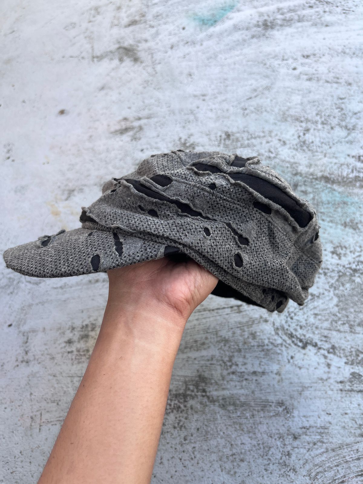 Yasuyuki Ishii Japanese Archive Distressed Scab Mesh Cadet Cap - Gray/Black Size ONE SIZE - 2 Thumbnail