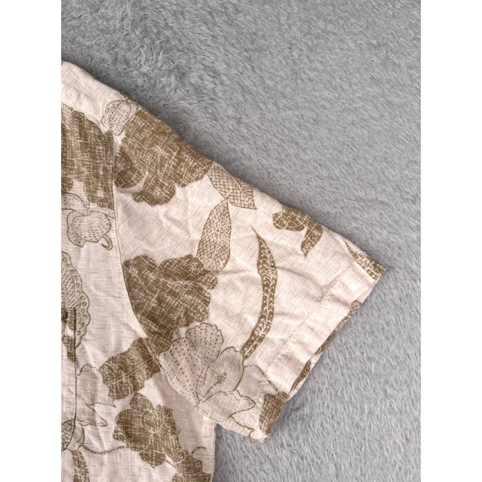 George VINTAGE George Men’s Hawaiian Shirt 2XL Short Sleeve Breathable Rayon Floral Palm Leaf Beige Size US XXL / EU 58 / 5 - 5 Thumbnail