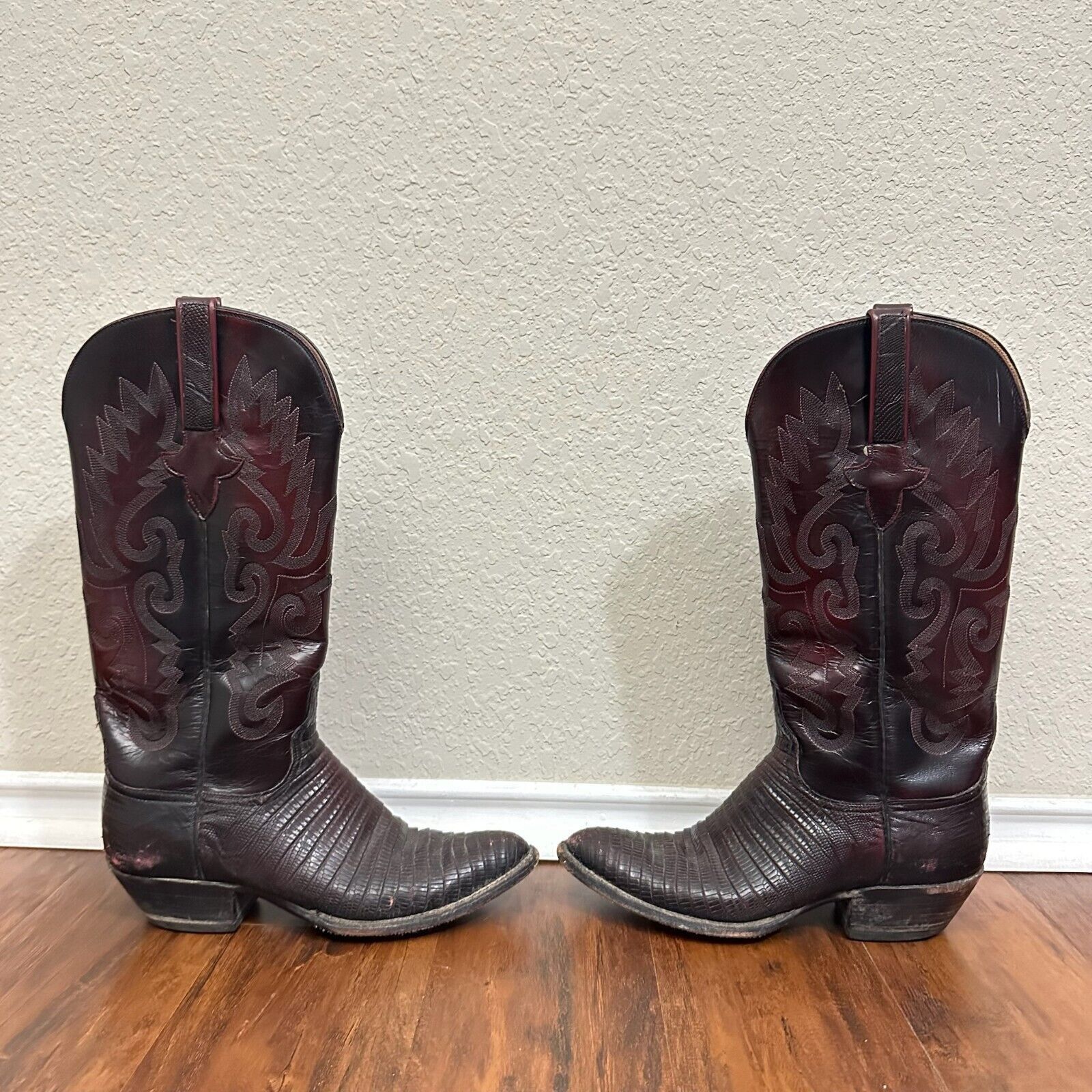 Lucchese LUCCHESE Kip Lizard Boots Leather Pull On Western Cowboy Size US 7 / EU 40 - 3 Thumbnail