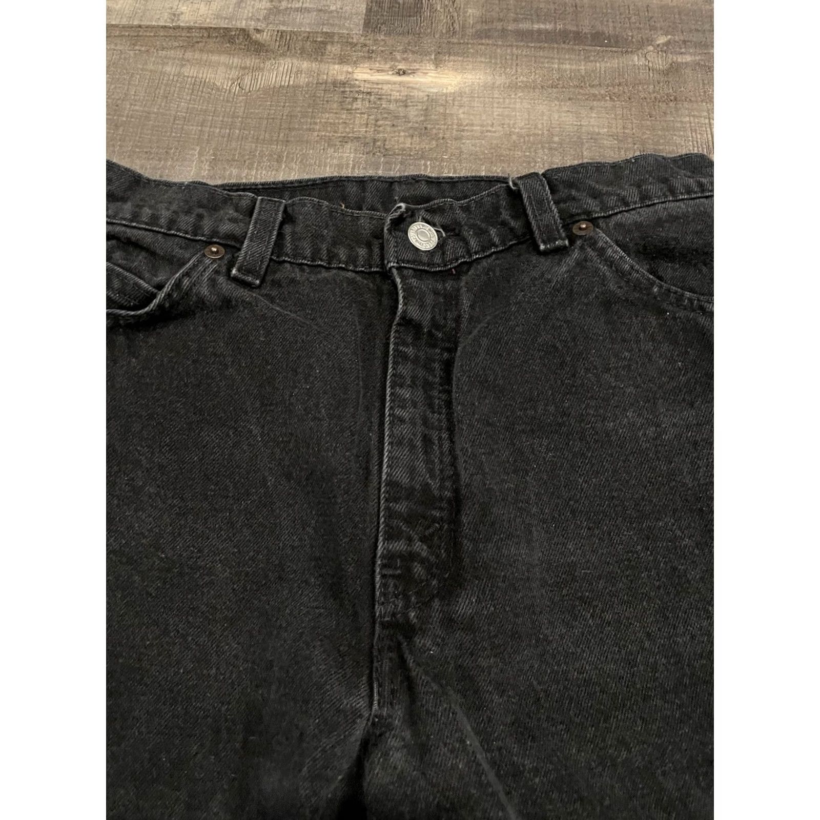 Levi's VINTAGE Levi's 951 Jeans Womens 10 Slim Tapered 28x29 Dark Black 90s Orange Tab Mens Girls Size 32" / US 10 / IT 46 - 6 Thumbnail