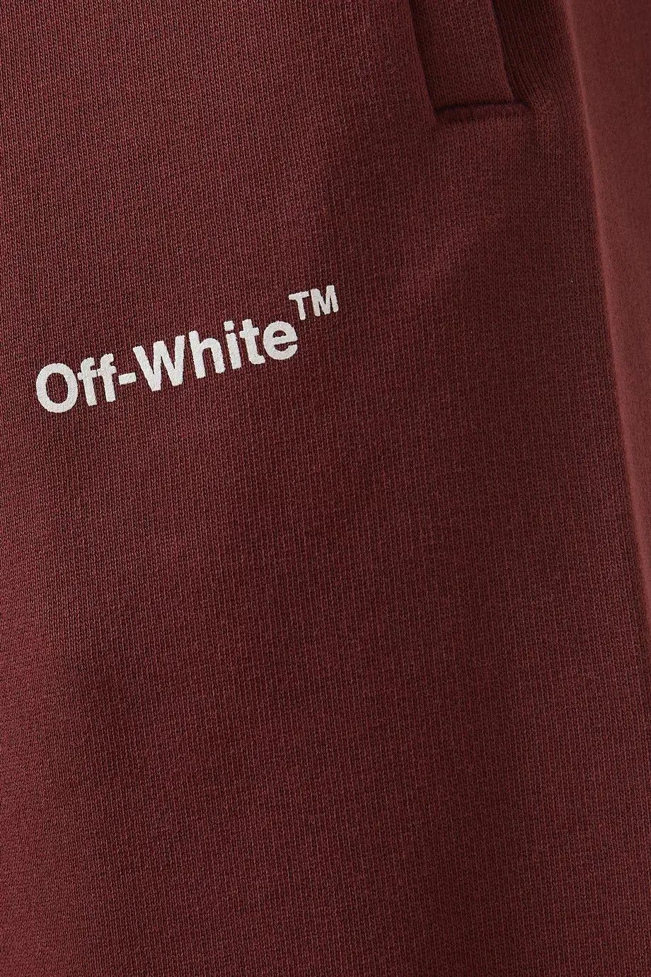Off-White o1gr1nt1124 Diag Helvetica Sweatshort in Barolo Size US 34 / EU 50 - 5 Thumbnail