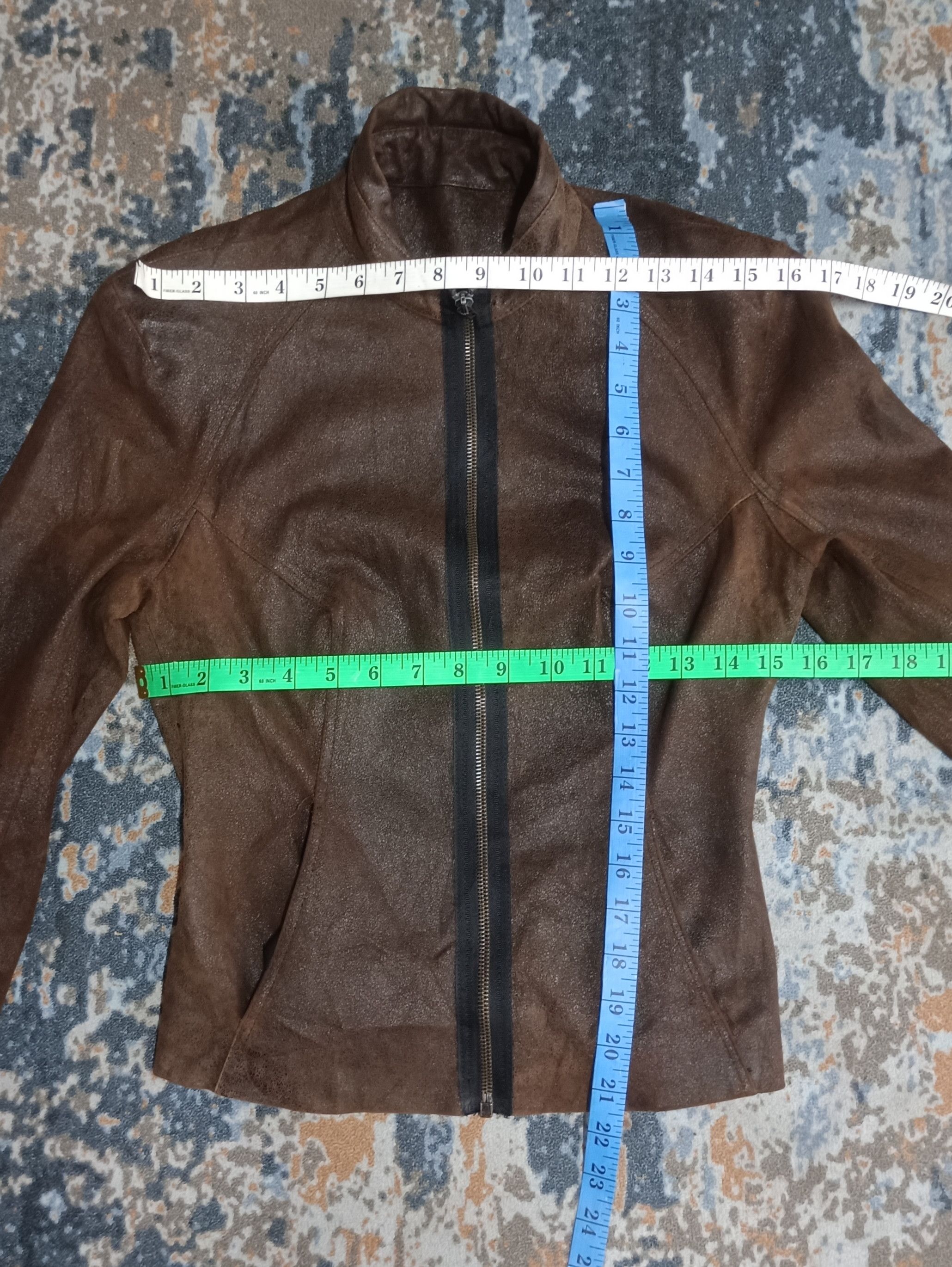 plein sud Plein Sud Rust Brown Leather Zip Up Jacket Size XS / US 0-2 / IT 36-38 - 18 Thumbnail