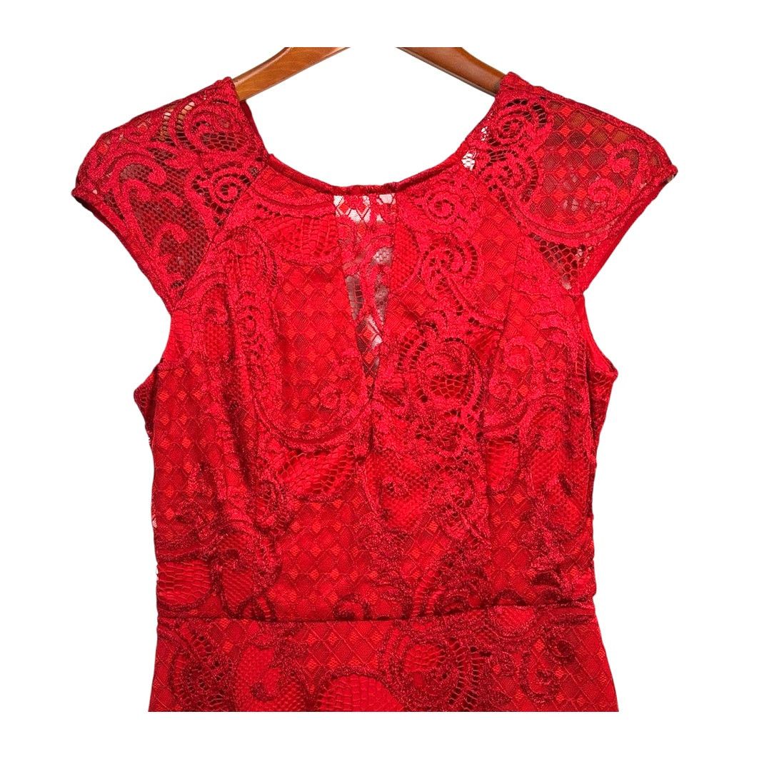 Guess Size 4 | GUESS Women’s Lace Cap Sleeve Sheath Pencil Dress Size S / US 4 / IT 40 - 5 Thumbnail