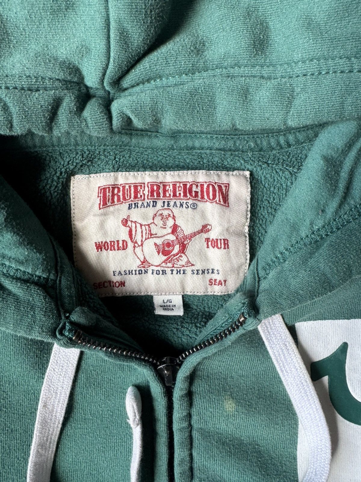 True Religion True Religion Double-Zip Boxy Hoodie - Forest Green Size US L / EU 52-54 / 3 - 5 Thumbnail