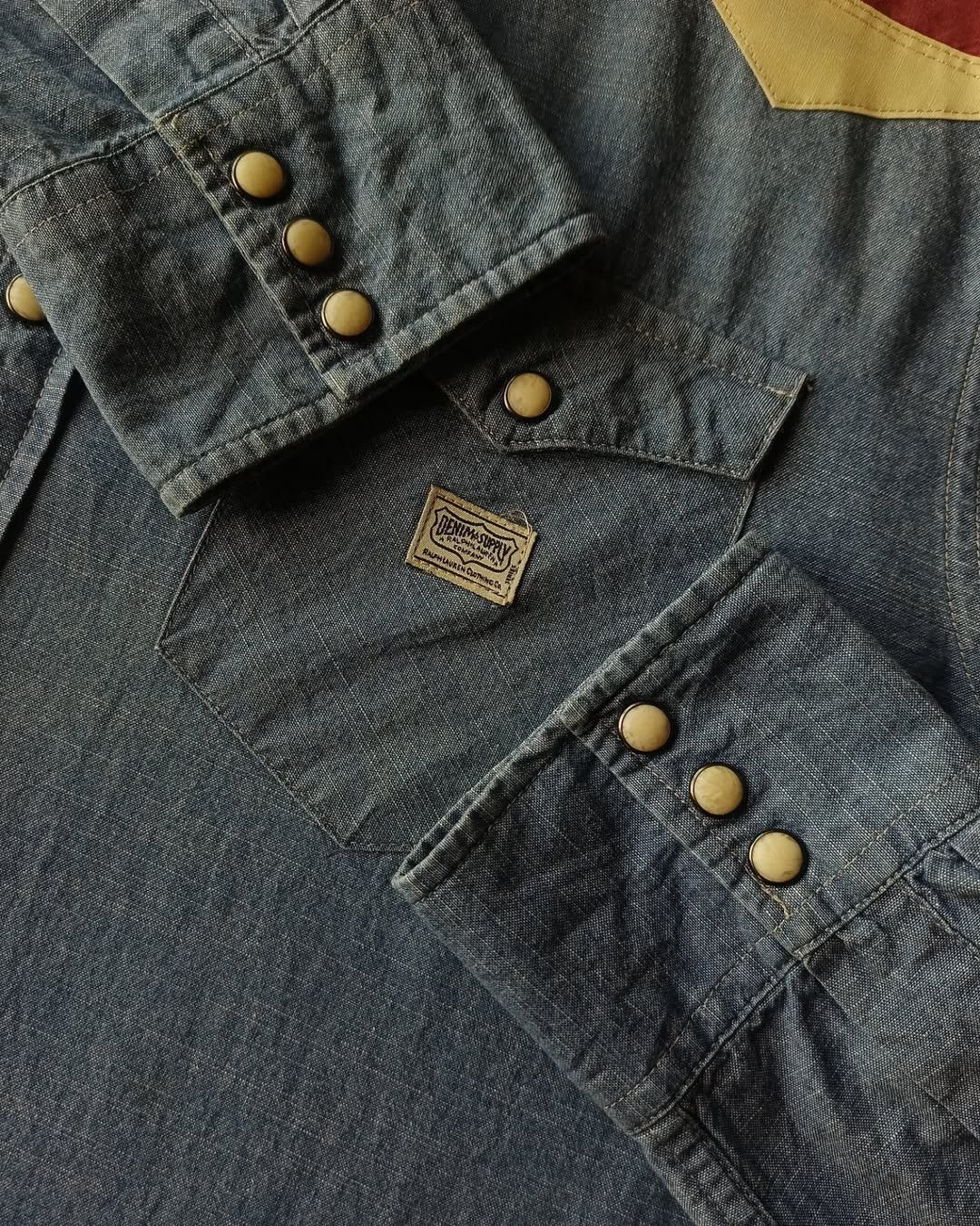 Denim & Supply Ralph Lauren × Designer × Ralph Lauren Denim & Supply RL American Flag Chambray Western Shirt Size US L / EU 52-54 / 3 - 6 Thumbnail