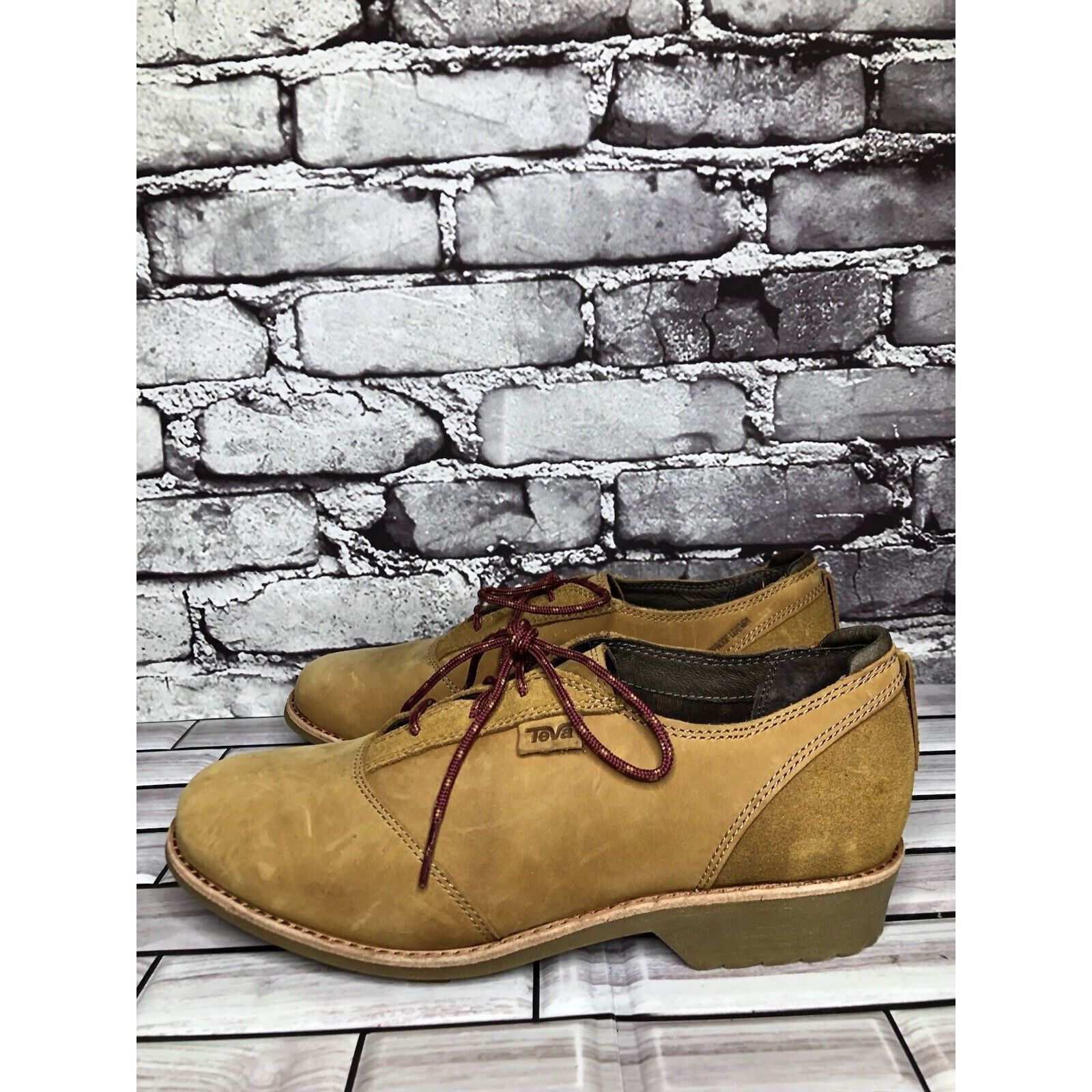 Teva Teva De La Vina Dos Bison Brown Leather Lace Up Oxford Shoes Size US 9.5 / IT 39.5 - 11 Thumbnail