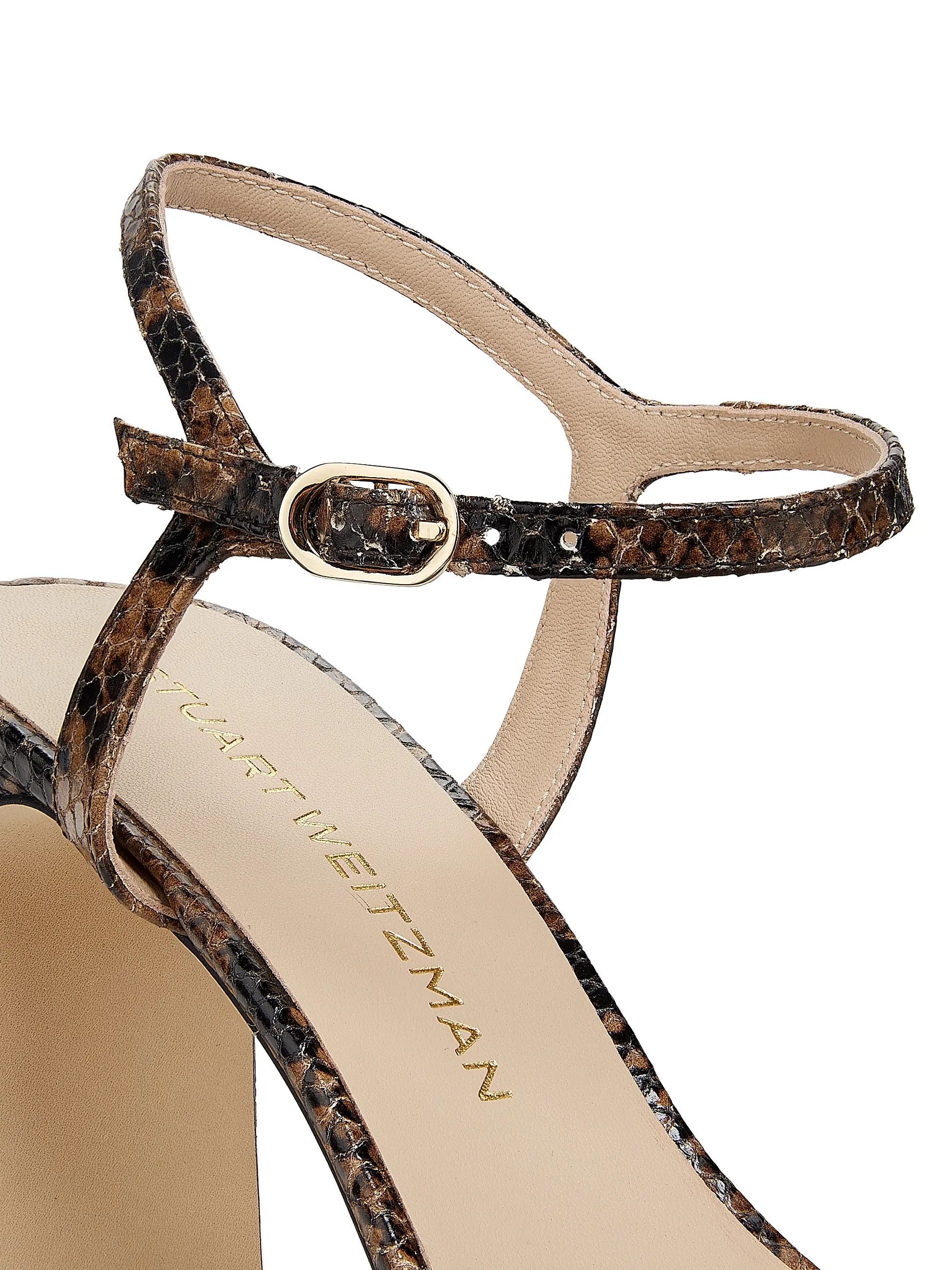 Stuart Weitzman os11x0126 Babette 85mm Snake-Embossed Sandals Size US 11 / IT 41 - 5 Thumbnail