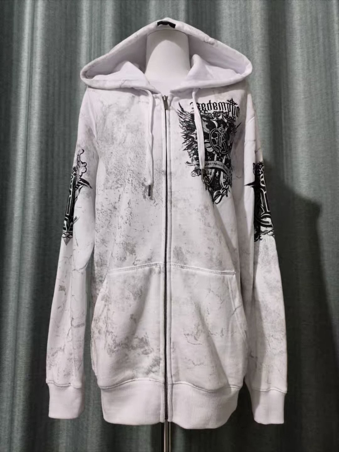 Affliction × Haunted Mound affliction style redemption cross ghost bones hoodie Size US M / EU 48-50 / 2 - 4 Thumbnail