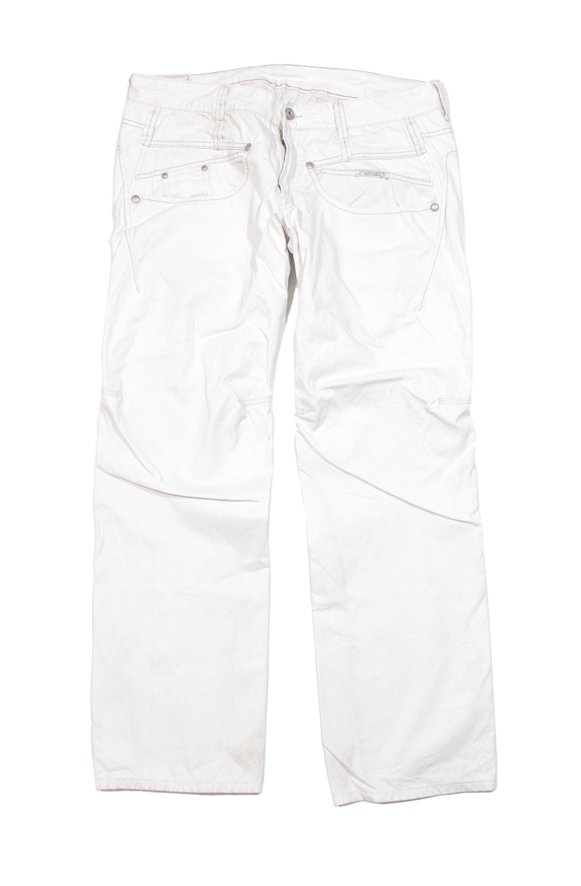 Marithe + Francois Girbaud 00S Twisted White Pants Vintage Size US 36 / EU 52 - 1 Thumbnail