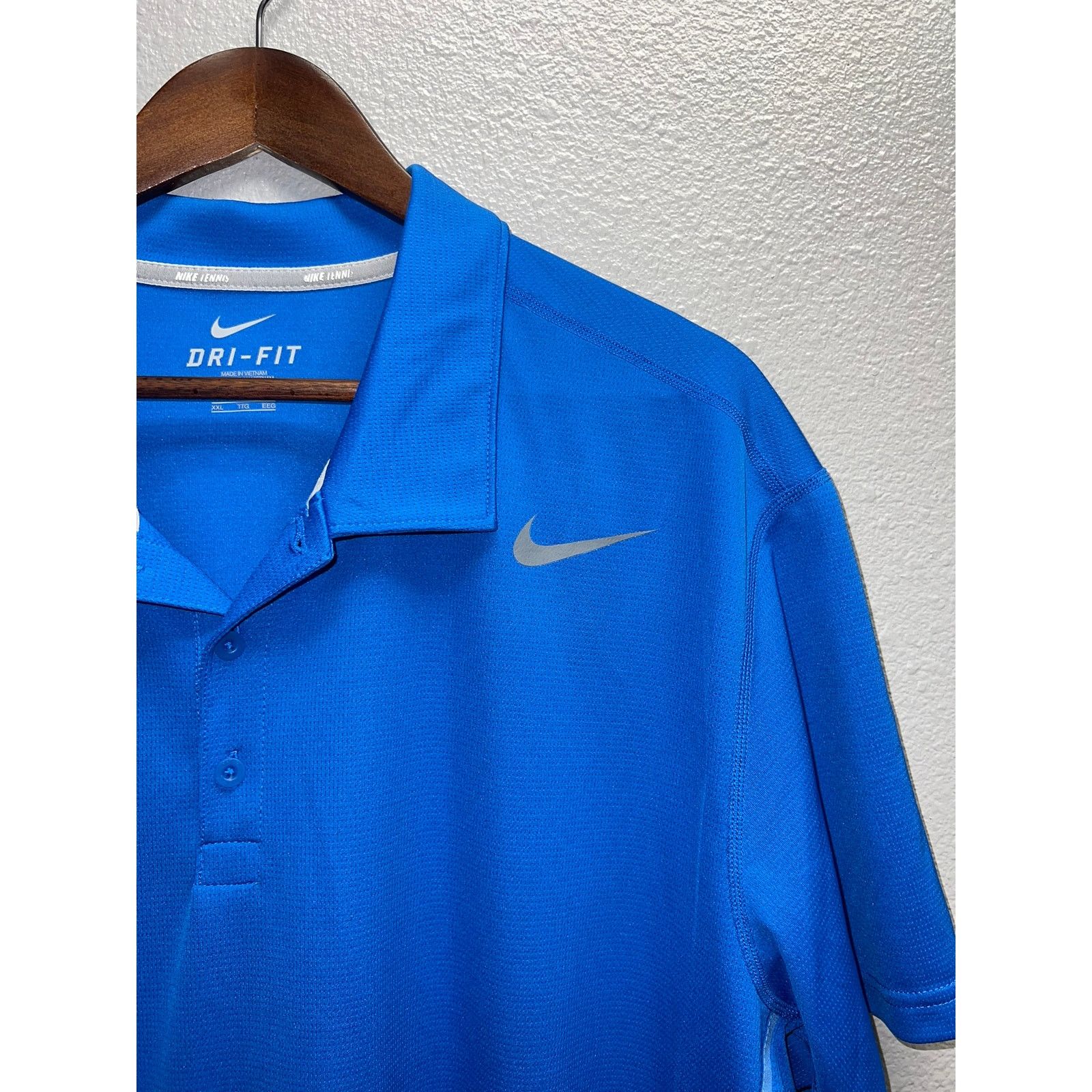 Nike Nike Blue Dri Fit Polo Shirt Tennis Blue Active Wear Top 2XL Size US XXL / EU 58 / 5 - 3 Thumbnail