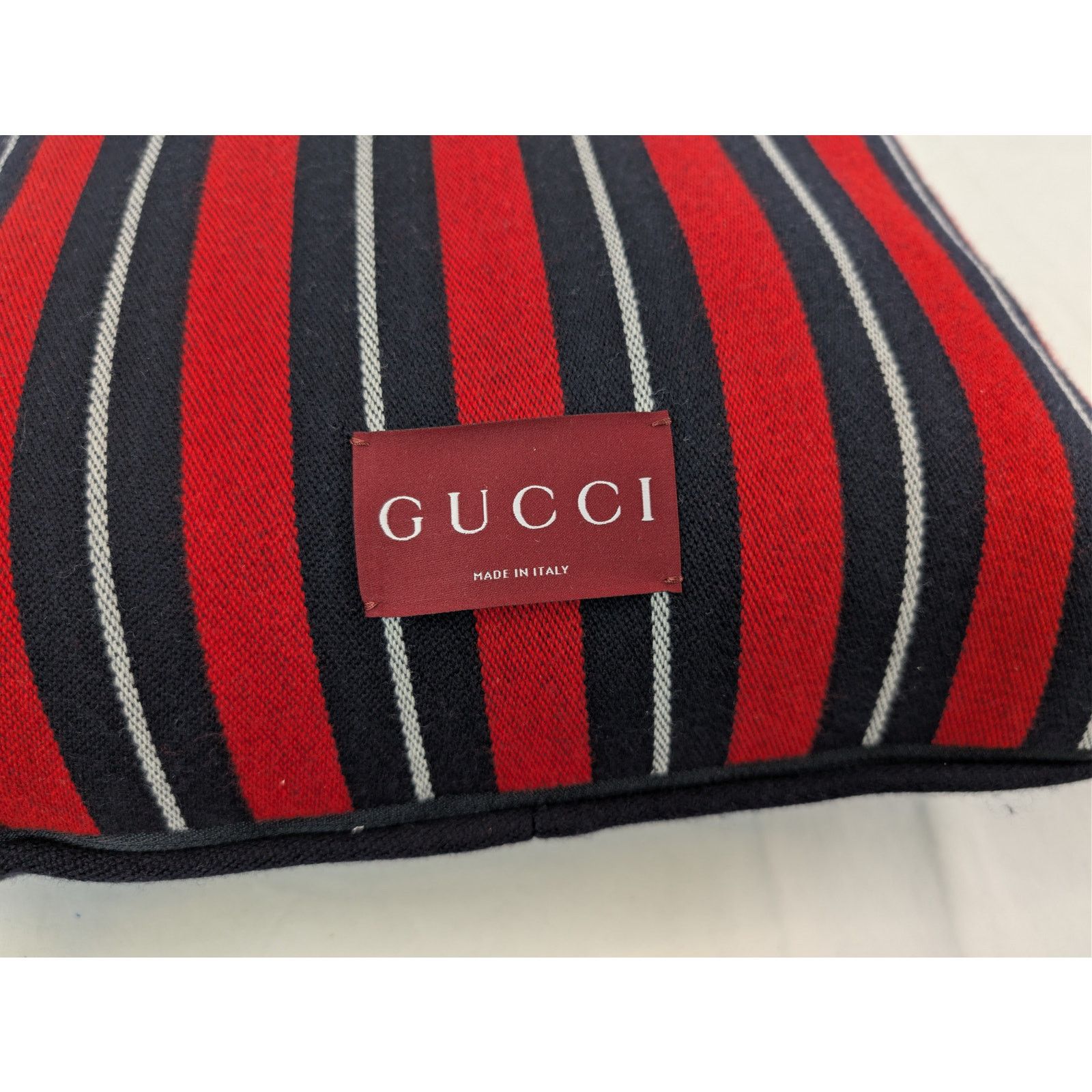 Gucci o1rshd1 Size: OS / Web Wool Cushion Pillow in Green / Red Size ONE SIZE - 7 Thumbnail