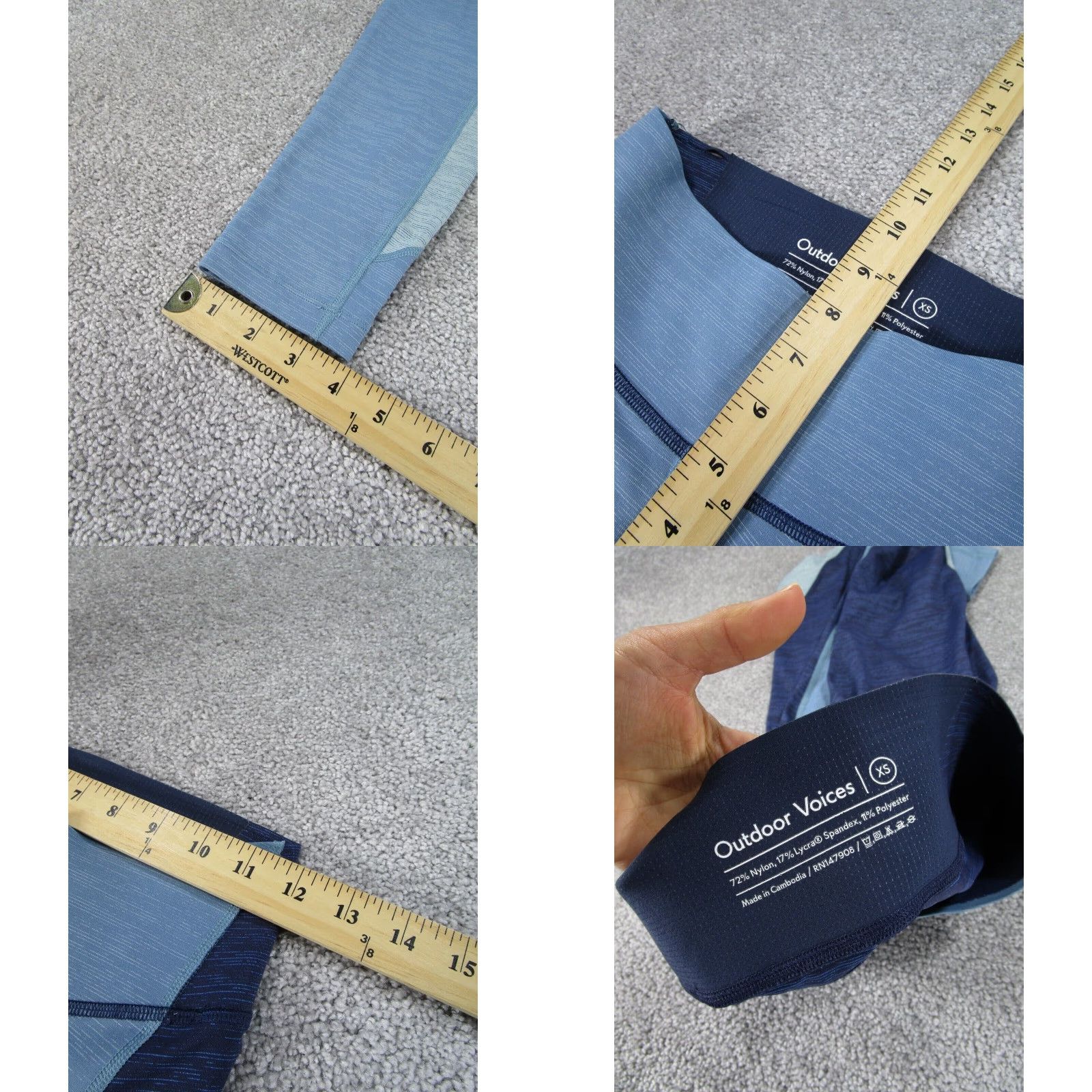 Outdoor Voices Outdoor Voices Blue Compression Crop Leggings Womens XS Colorblock Athleisure Size 26" / US 2 / IT 38 - 4 Thumbnail