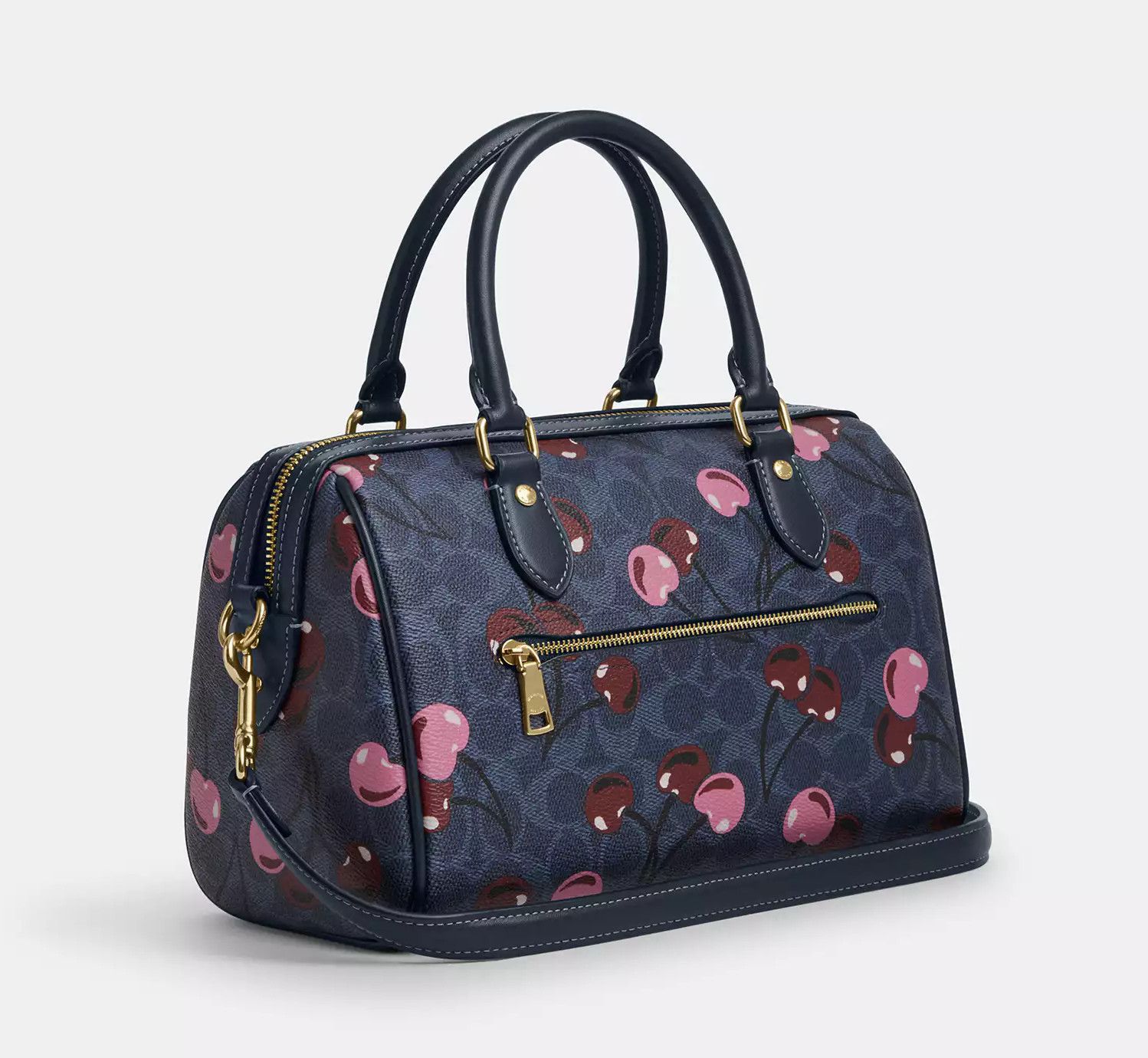Coach 🍒 Rowan Satchel Bag In Signature Canvas With Cherry CY692 Size ONE SIZE - 8 Thumbnail