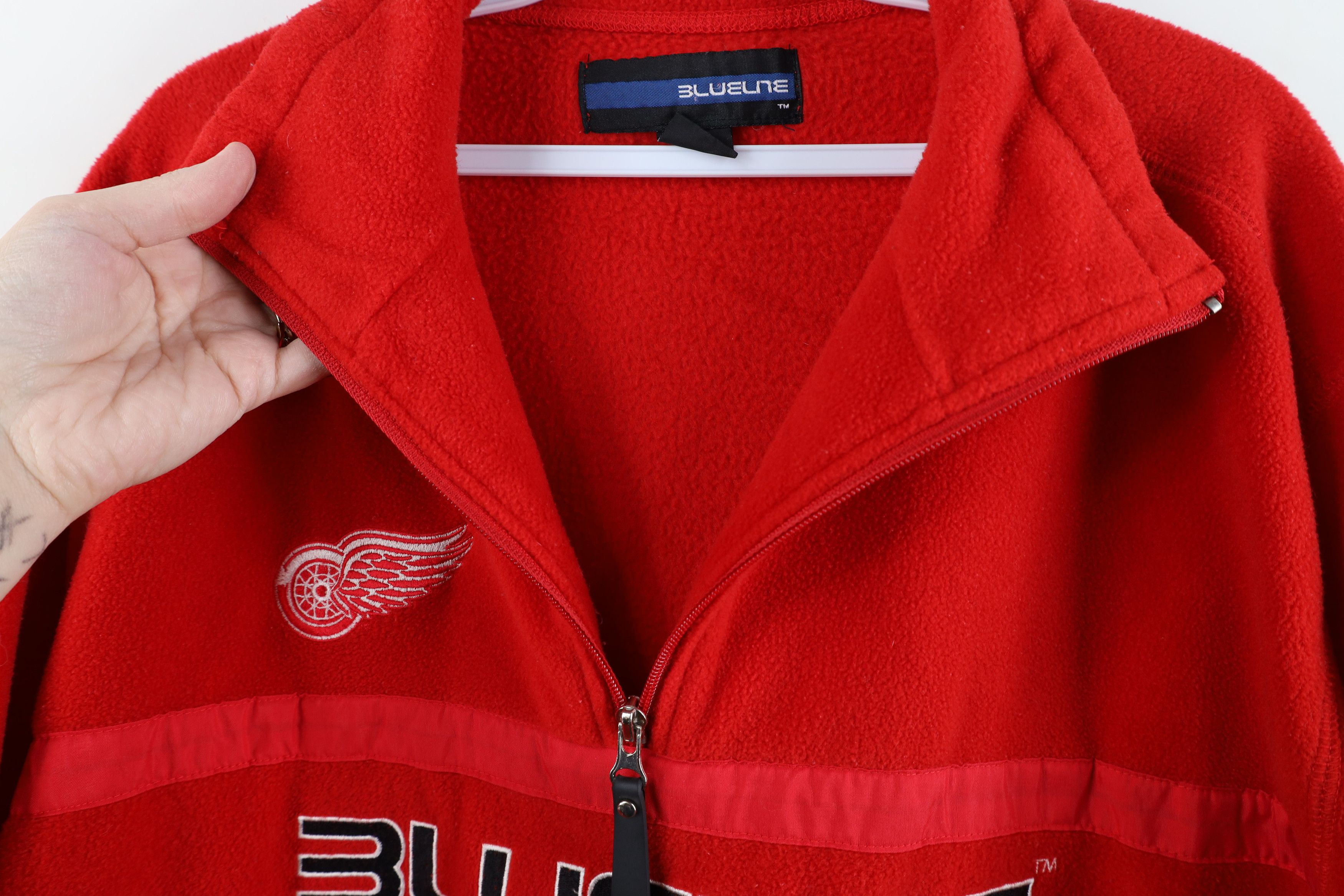 Vintage Vintage 90s Y2K NHL Red Wings Hockey Fleece Half Zip Sweater Size US L / EU 52-54 / 3 - 7 Thumbnail