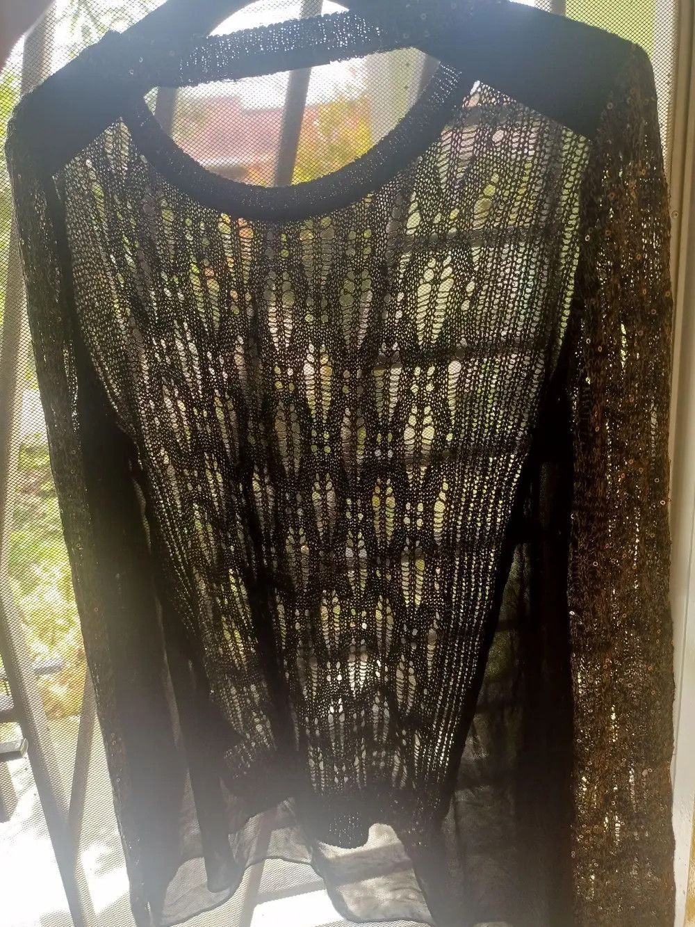 If Six Was Nine × Japanese Brand BESTI BELLI Milan Black Gold Sequin Distressed Knit Size US M / EU 48-50 / 2 - 12 Thumbnail