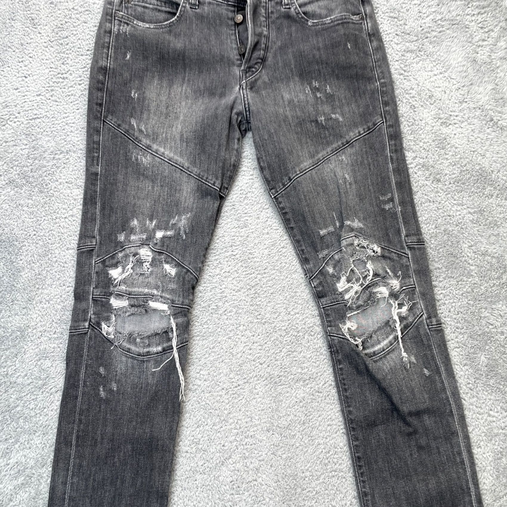 True Religion True Religion Jeans Mens 29 Gray Westbrook Rocco Relaxed Skinny Leg Distressed Denim 5-Pocket City Comfortable Distressed Jeans Mens Gray 90s Style Size US 29 - 5 Thumbnail