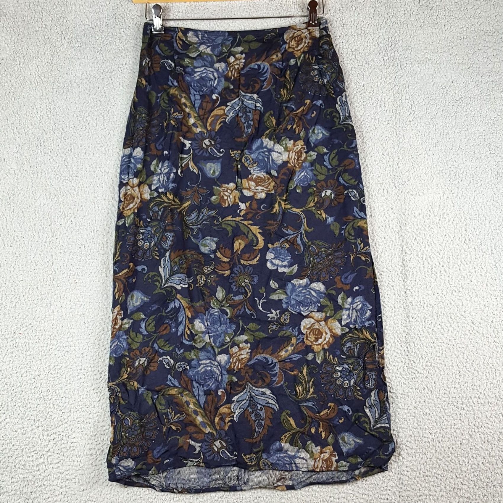 Vintage Vintage Floral Print Breathable Rayon Women's Size M Maxi Long Skirt Size 32" / US 10 / IT 46 - 2 Thumbnail