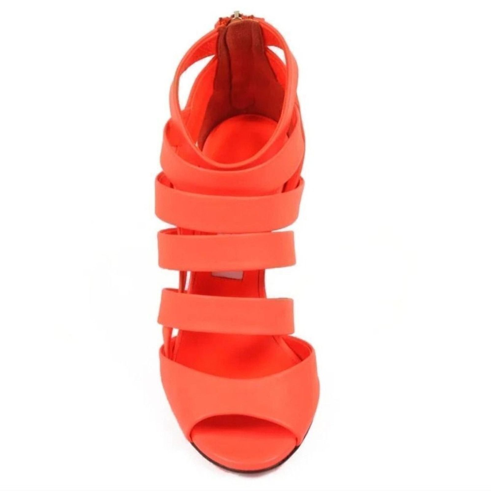Jimmy Choo Jimmy Choo Damsen Neon Flame Nappa Leather Sandals Heels 6.5 Size US 6.5 / IT 36.5 - 7 Thumbnail