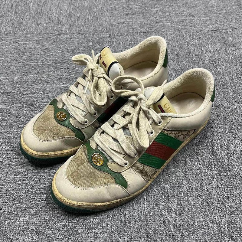 Gucci Gucci Screener Sneakers in Gray Green - Size US 8 / EU 41 - 1 Thumbnail