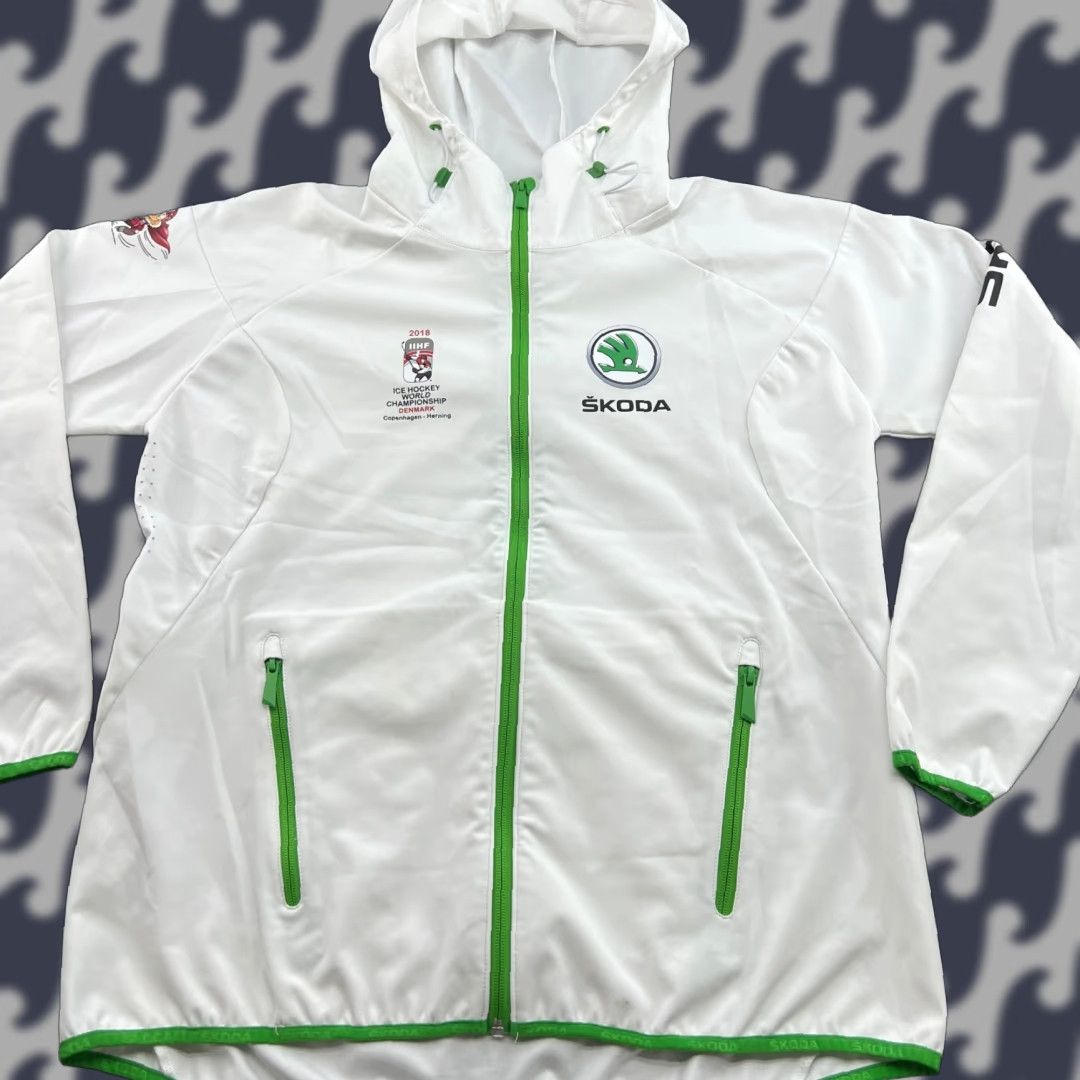 Vintage Skoda Ice Hockey World Championship Denmark 2018 Womens Jacket 2XL Hooded White Size XXL / US 16-18 / IT 52-54 - 1 Thumbnail