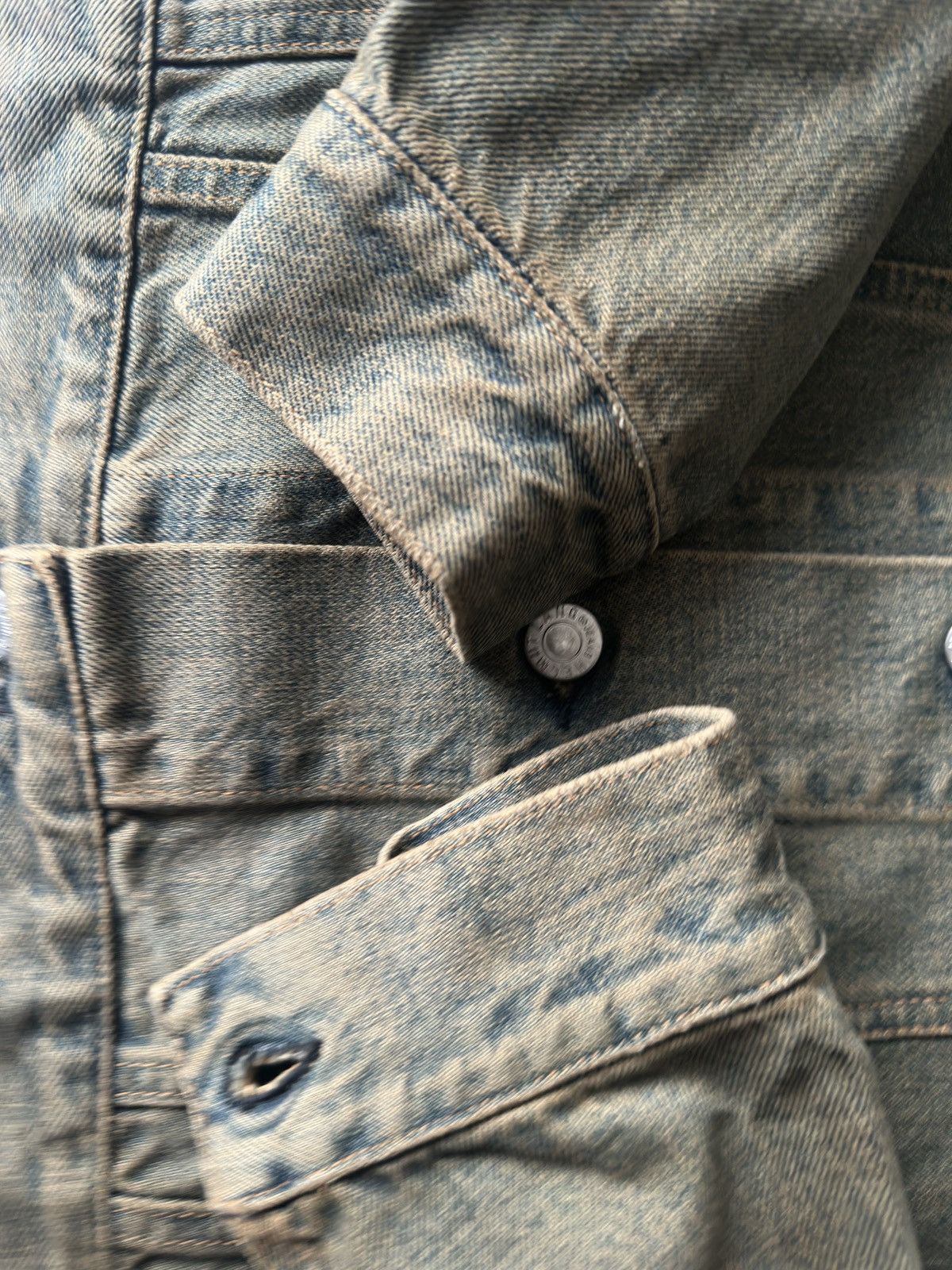 Helmut Lang 1997 Helmut Lang Vintage Stained Denim Jacket Size US M / EU 48-50 / 2 - 9 Thumbnail