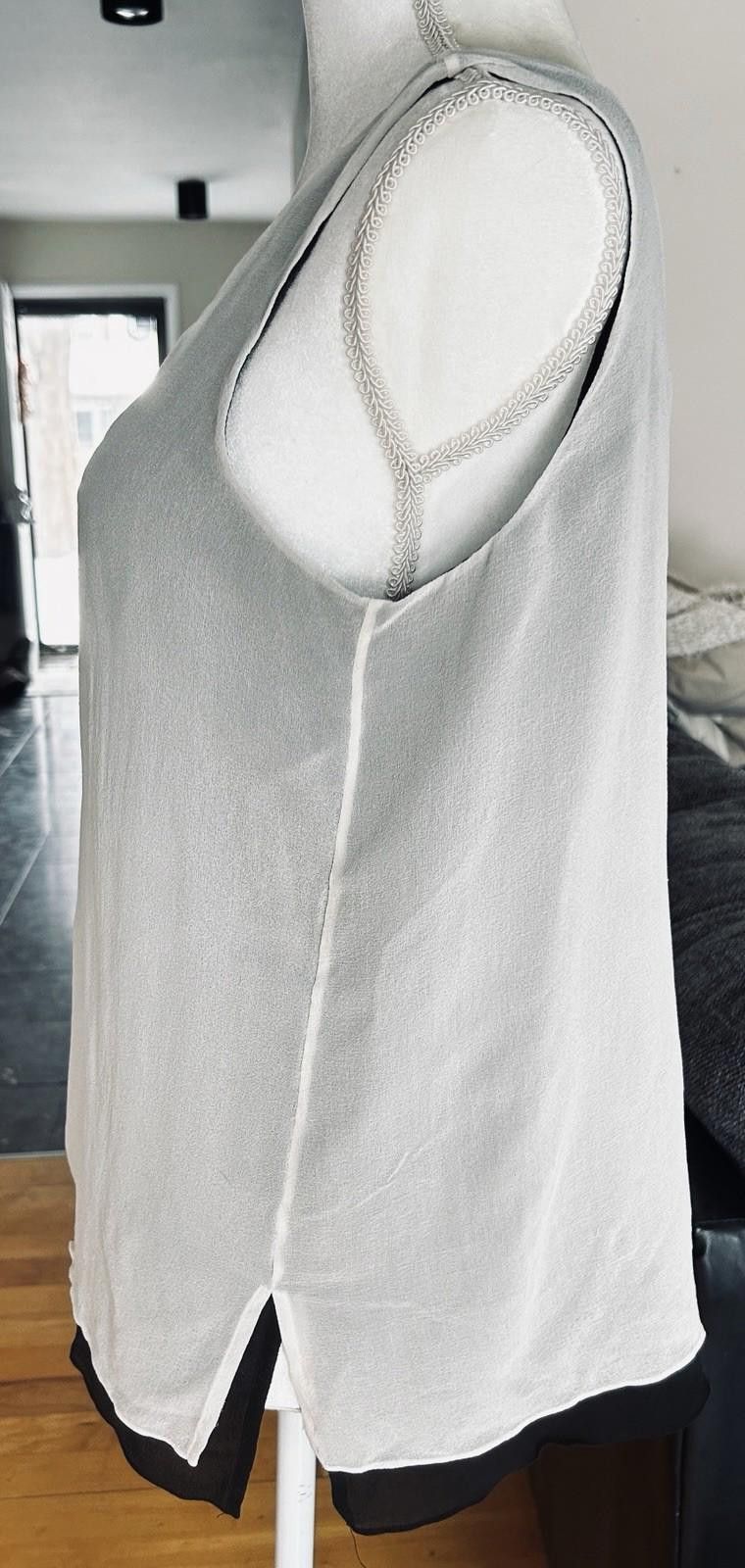 Vince Vince Layered Black Cream 100% Silk Camisole Whimsy Goth L Size L / US 10 / IT 46 - 3 Thumbnail