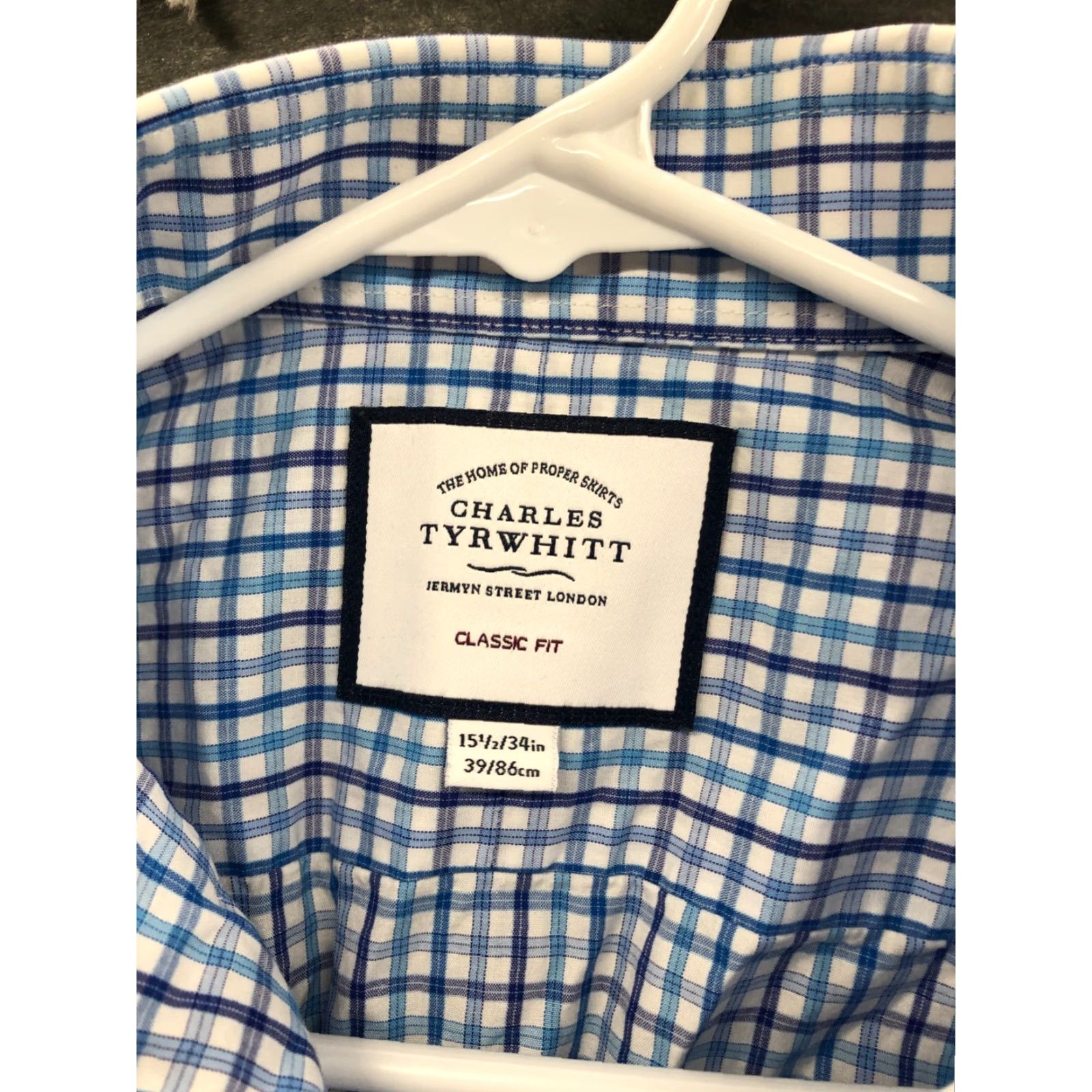 Charles Tyrwhitt Charles Tyrwhitt Shirt Size 15.5 Mens Long Sleeve Spread Collar Blue Classic Fit Size US L / EU 52-54 / 3 - 2 Thumbnail