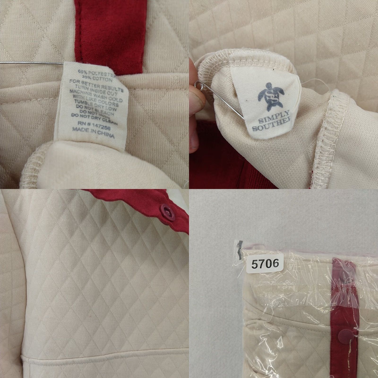 Vintage Simply Southern Quilted 1/4 Snap Jacket Pullover Women's Large Shirt Adult Large Beige Quilted 1/4 Snap Jacket Fall Winter Womens Size L / US 10 / IT 46 - 8 Thumbnail