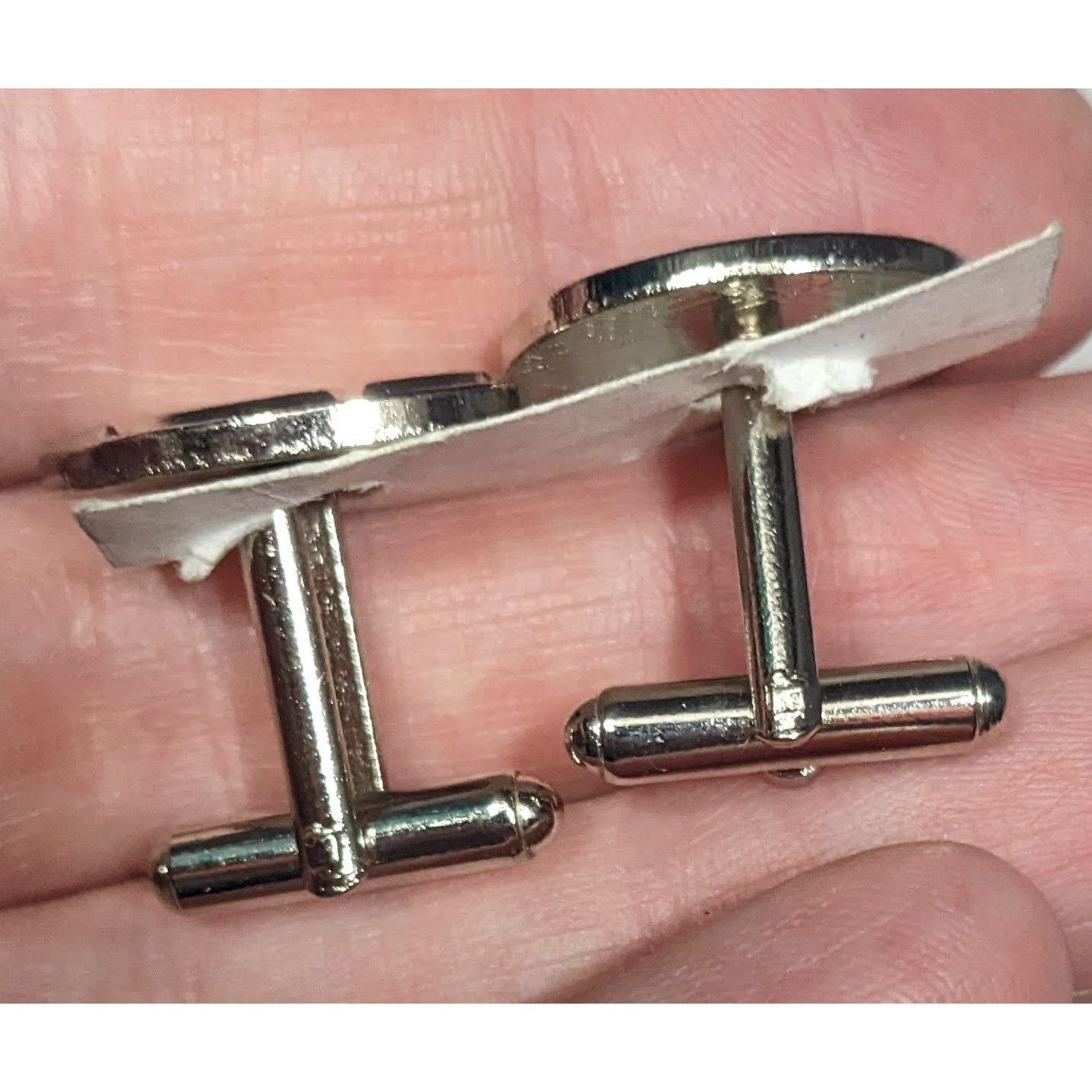 Other Silver Tone Oval Geometric Engraved Cuff Links Size ONE SIZE - 4 Thumbnail
