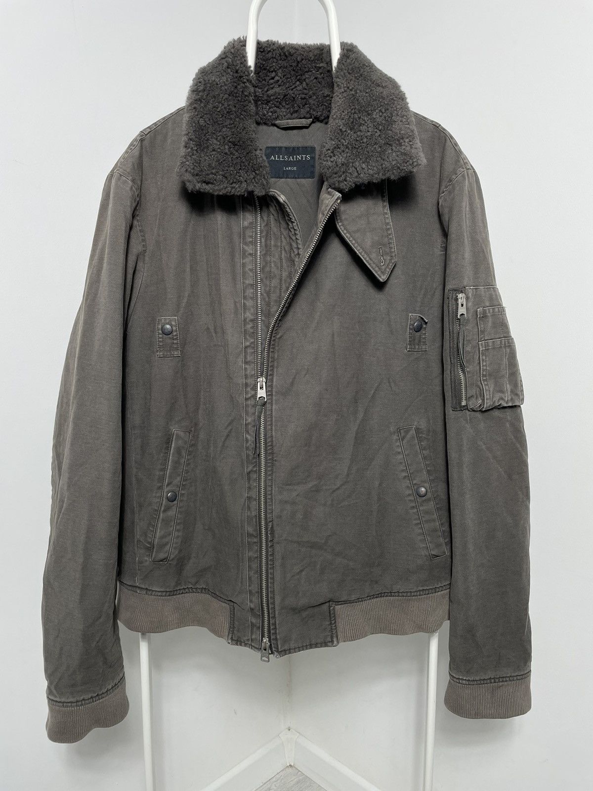 image of Allsaints Sol Jacket in Grey, Men's (Size Large)