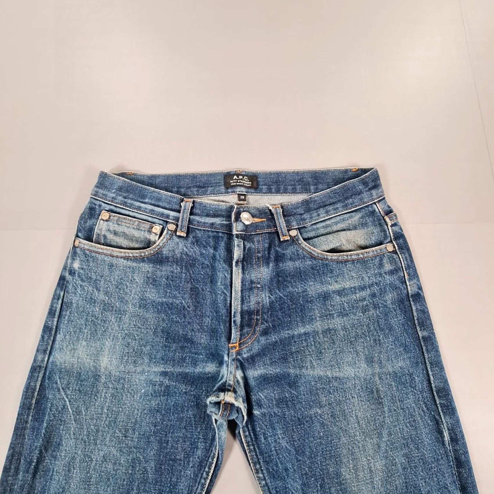 A.P.C. VINTAGE APC Jeans Blue W29 L32 Selvedge Petit Standard Denim Straight Leg Mens Size US 29 - 4 Thumbnail