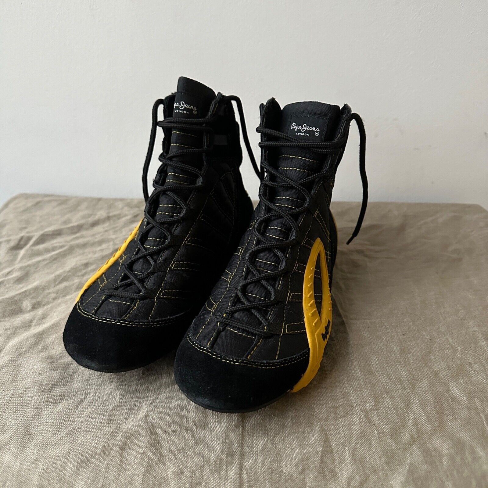 Pepe Jeans Pepe Jeans Vtg Y2K Racing Boxing High Top Sneakers 8352AC Size US 8 / IT 38 - 3 Thumbnail