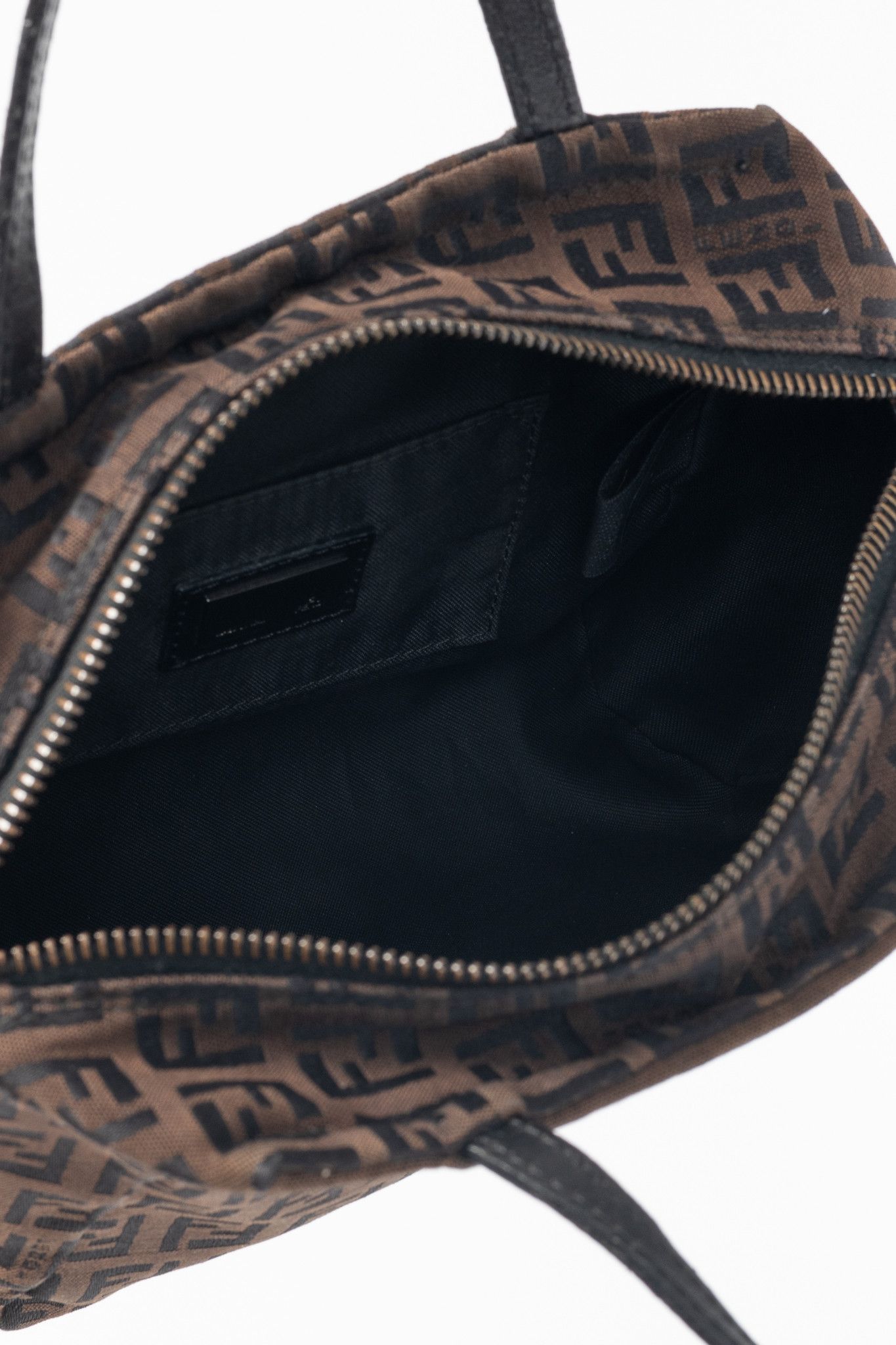 Fendi Fendi Brown Zucchino Canvas Leather-Trim Mini Tote Size ONE SIZE - 9 Thumbnail