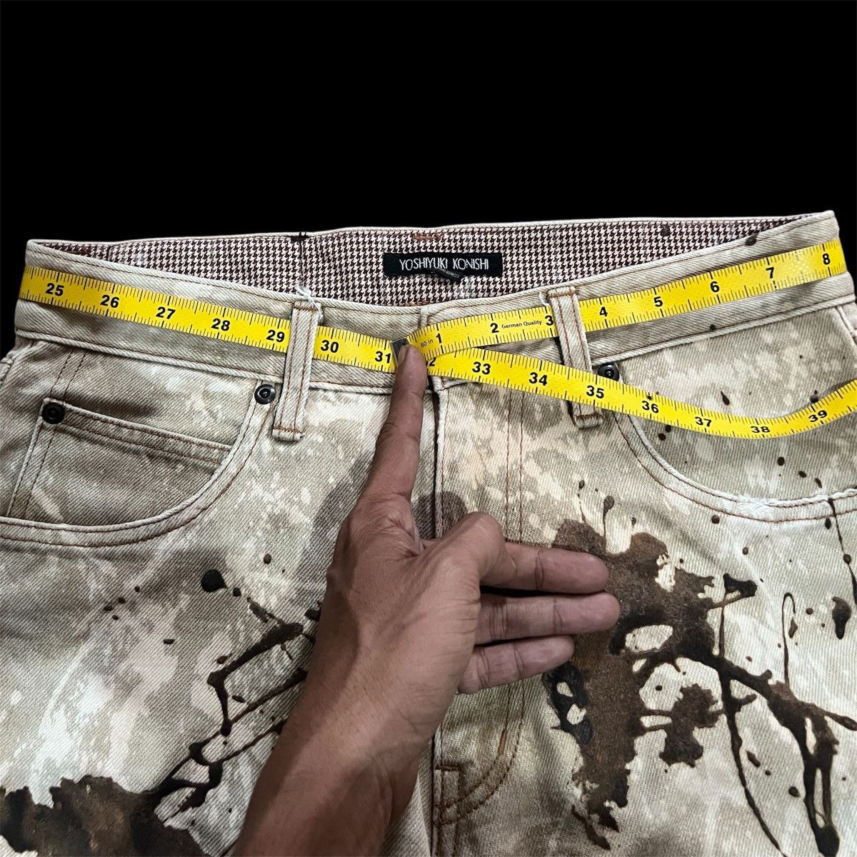 Other YOSHIYUKI KONISHI Bleach & flocky printed design denim Size US 31 - 15 Thumbnail