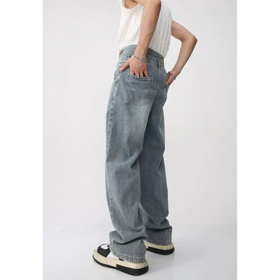 Japanese Brand Retro loose straight leg wide leg jeans Size US 32 / EU 48 - 4 Thumbnail