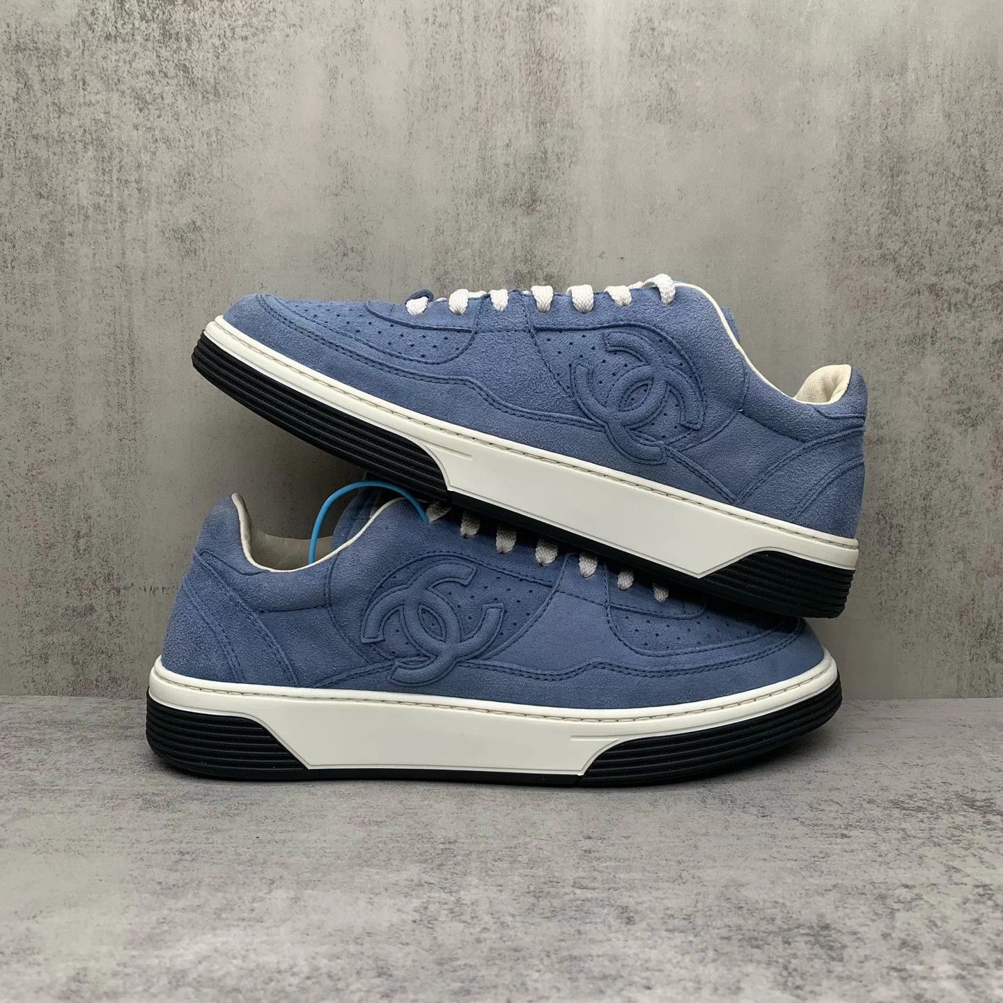 Chanel Chanel Women's Muted Blue Suede Slip-On Sneakers 38 98 New Size US 7 / IT 37 - 2 Thumbnail