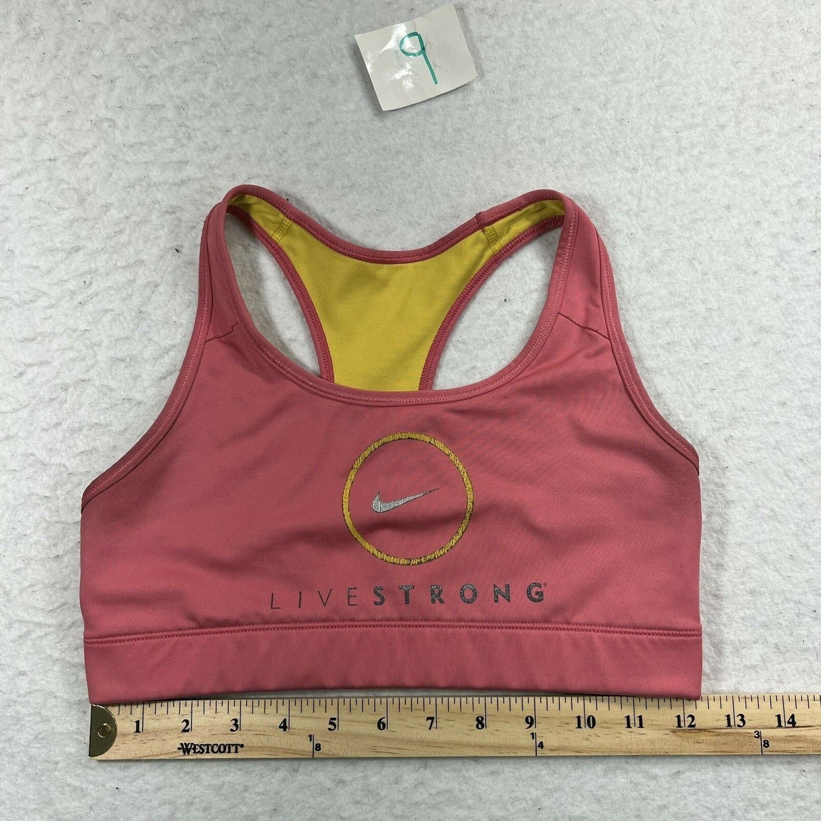 Nike Nike Livestrong Pink Yellow Athletic Racerback Sports Bra Size ONE SIZE - 5 Thumbnail