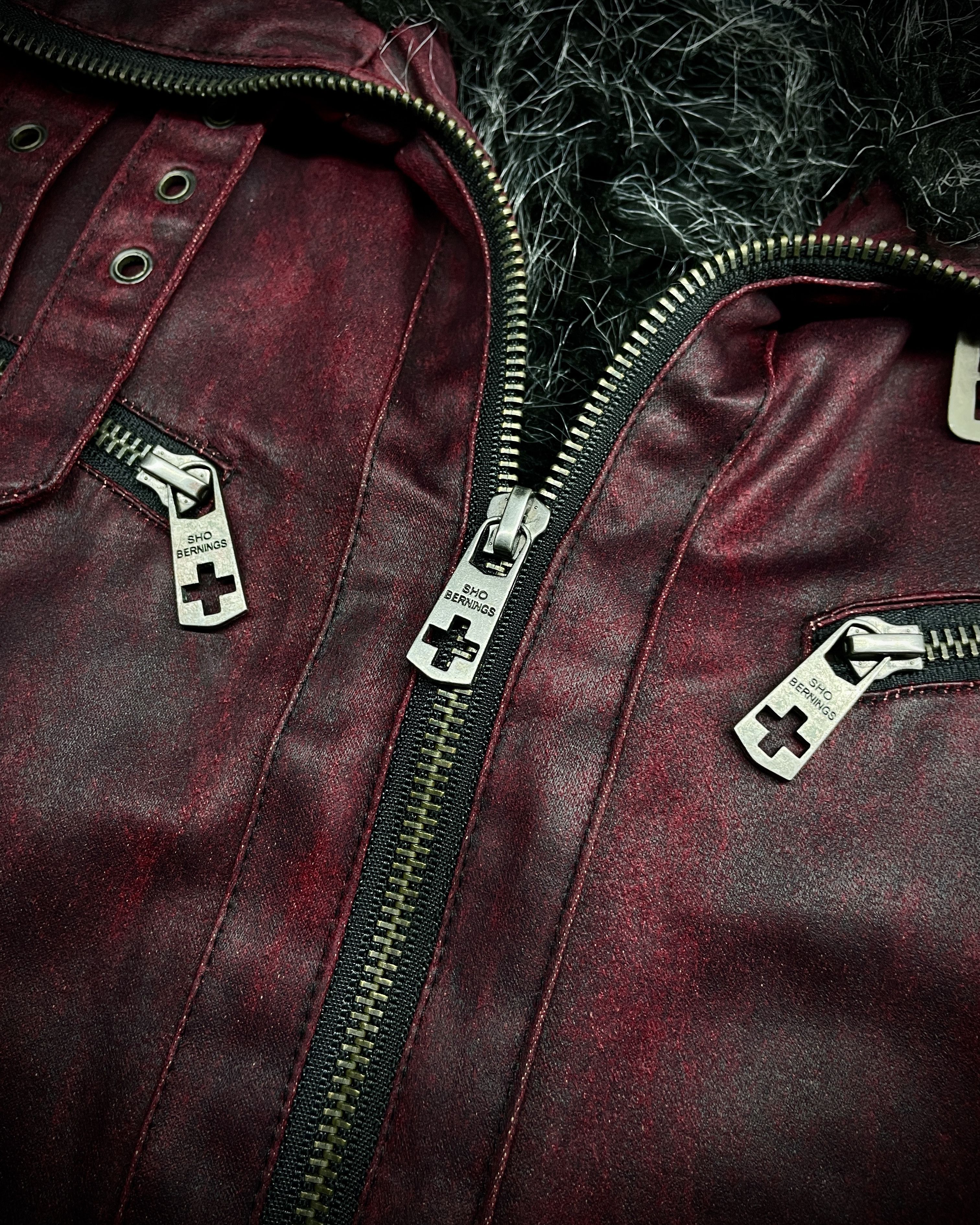 BERNINGS SHO Bernings Sho Deep Red Coated Faux Fur Jacket Size US M / EU 48-50 / 2 - 6 Thumbnail
