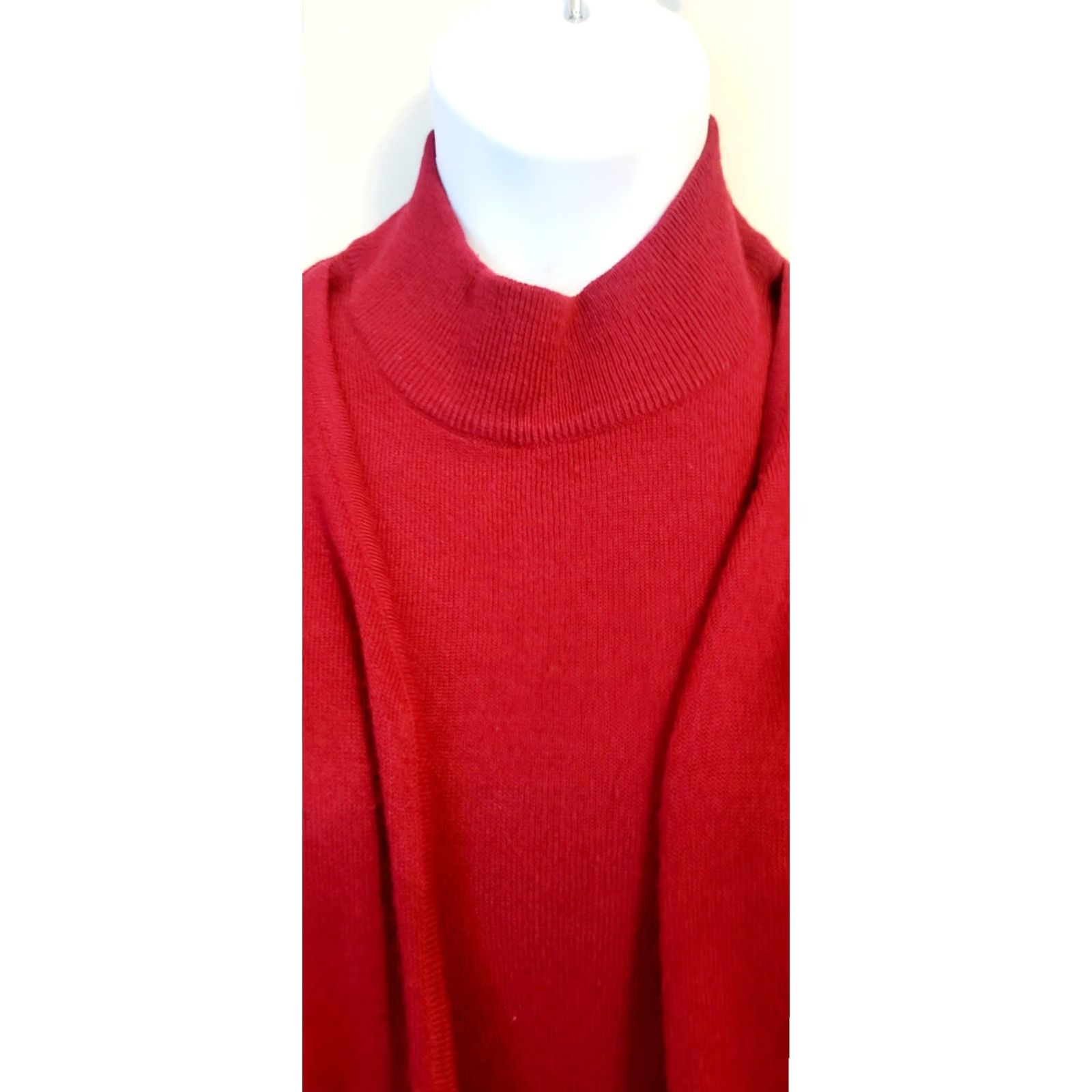 Vintage VINTAGE Donna Ricco Brick Red Fringe Trim Sweater Dress Vest Boho 18 Plus Mens? Women? 18W Red 1980s Bohemian Acrylic Fringe Dress Vest Sweater Dress Size XXL / US 16-18 / IT 52-54 - 4 Thumbnail
